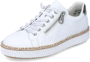 Rieker M2940 Enya Women's Suede Leather Shoes – Comfortable Casual Footwear with Zipper Lace Support and Removable Padded Insole, Grippy Sole for Everyday Wear