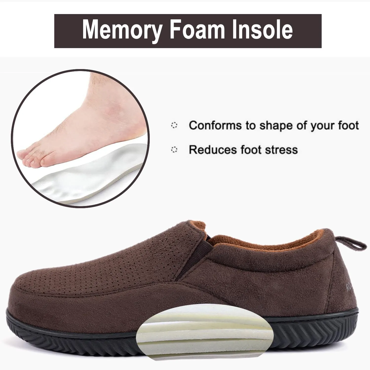 RockDove Men's Breathable Mesh Memory Foam Slipper with Nonslip Sole