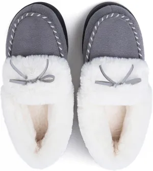 RockDove Women's Trapper Moc Fuzzy Plush Faux Fur Memory Foam Slipper