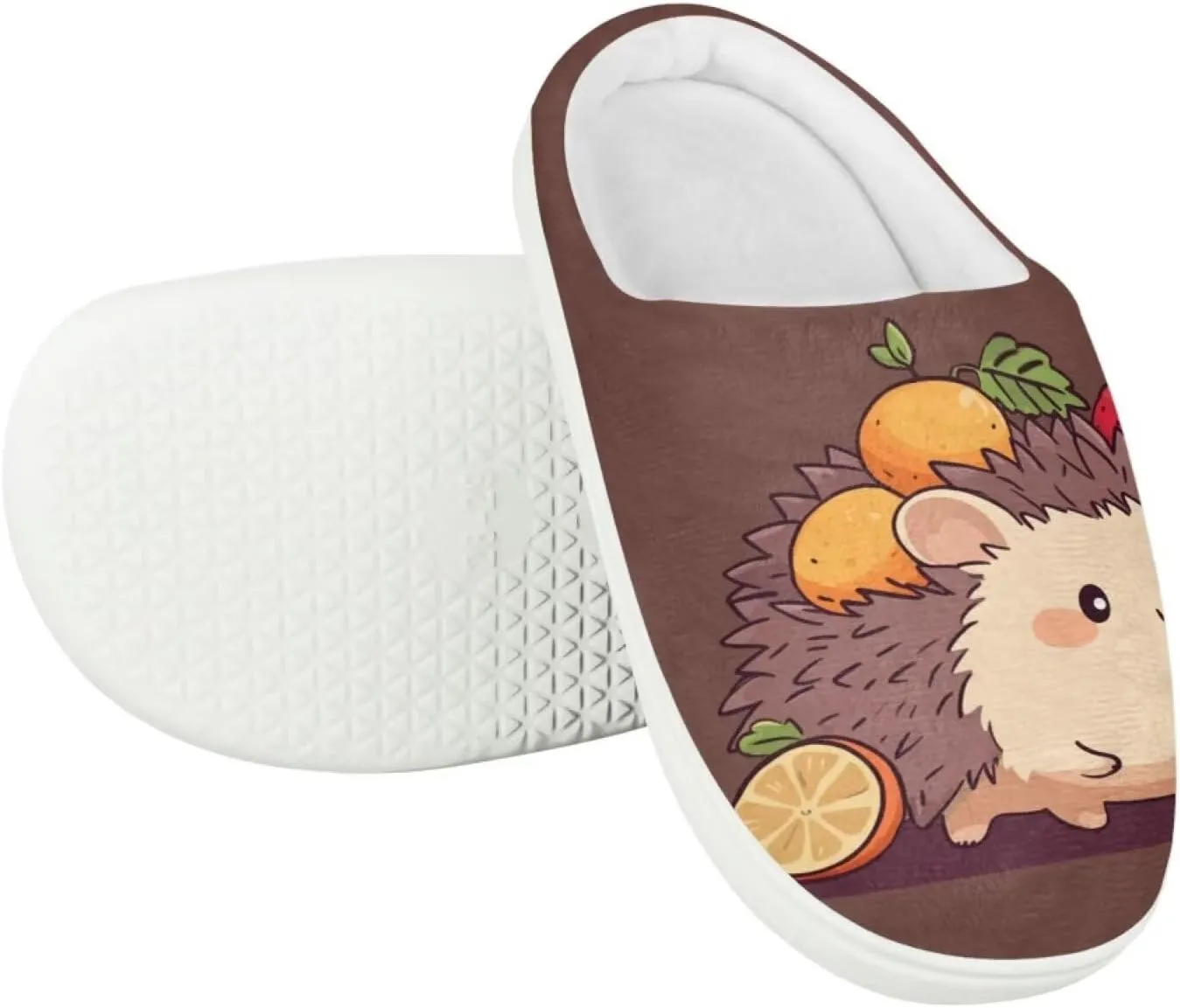 Room Slippers Winter Breathable Warm Slippers for Boys Girls Casual Lightweight Fluffy Slides for Garden Size 9-15 White Sole