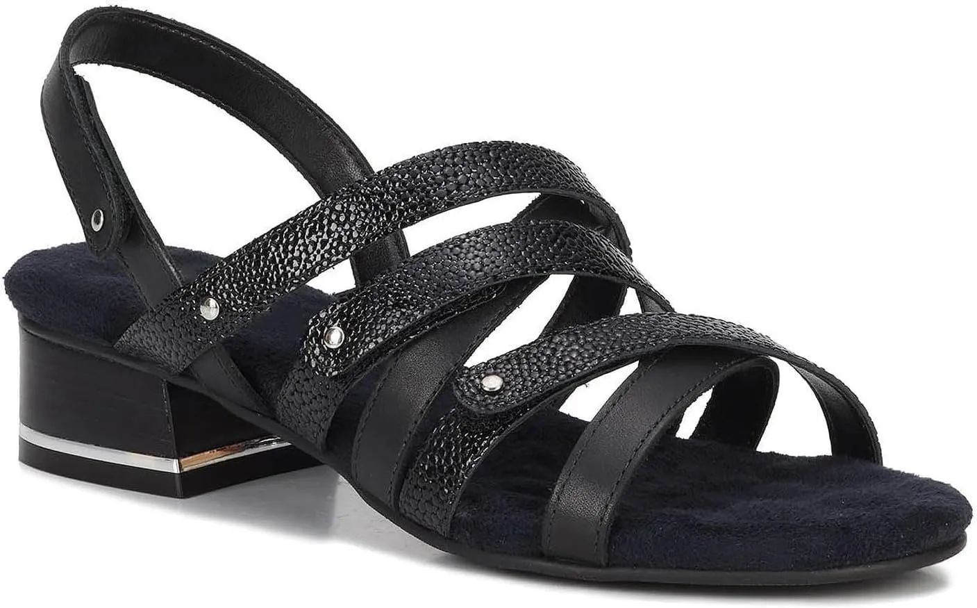 Ros Hommerson Breeze Women's Sandal, 12 B(M) US, Black-Pebble-Patent
