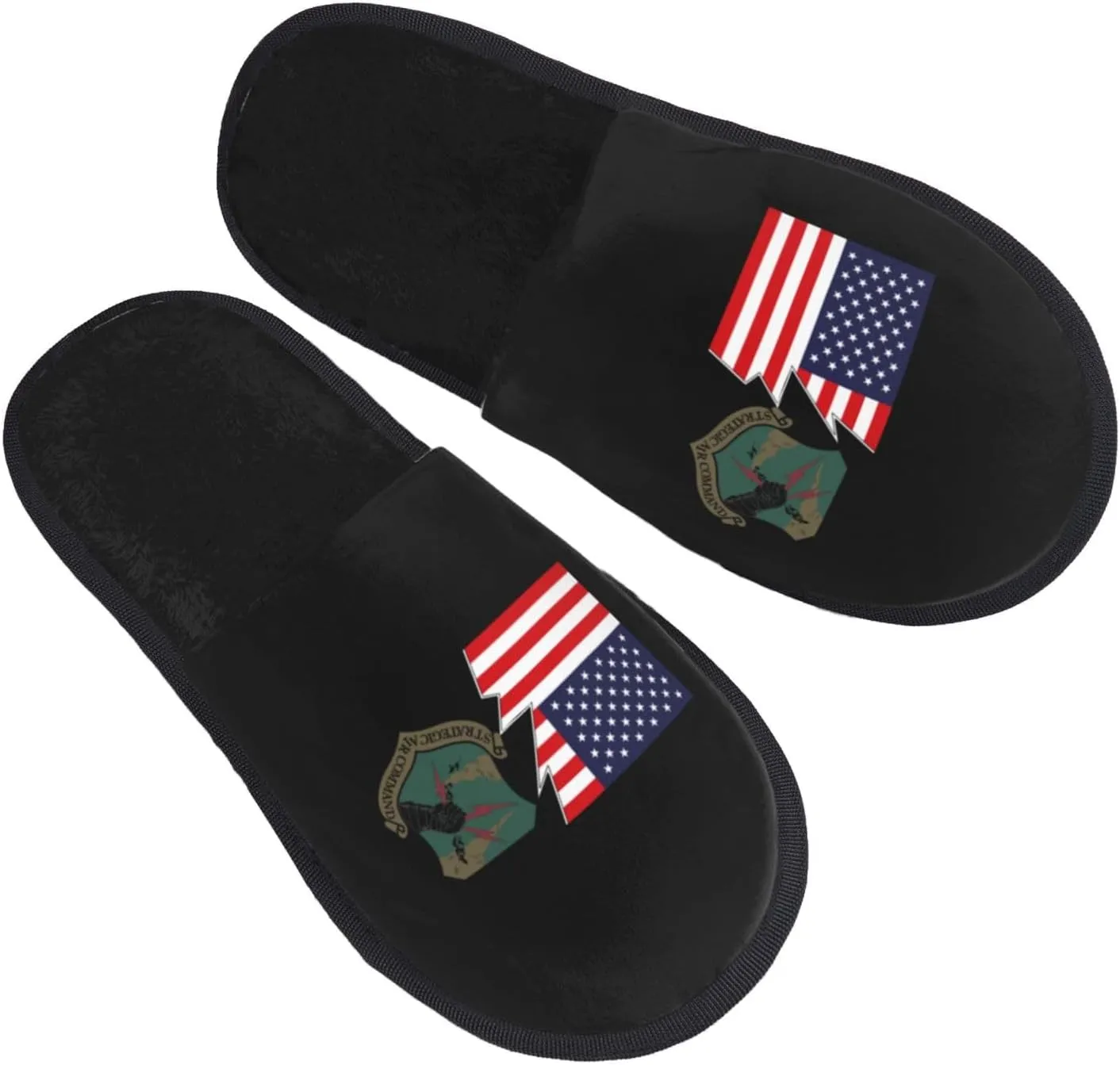 SAC shield, olive drab version And America Slippers Winter Indoor and Outdoor Slipper Warm Cozy Soft Lightweight House Shoes Fuzzy Slip-On Slipper Large