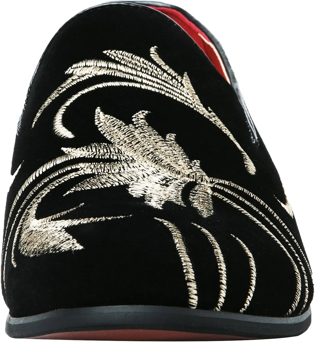 Santimon Mens Slip-On Loafers Business Dress Tuxedo Leather Lined Slippers Driving Moccasins Lightweight Embroidery Suede Luxury Formal Casual Suit Shoes