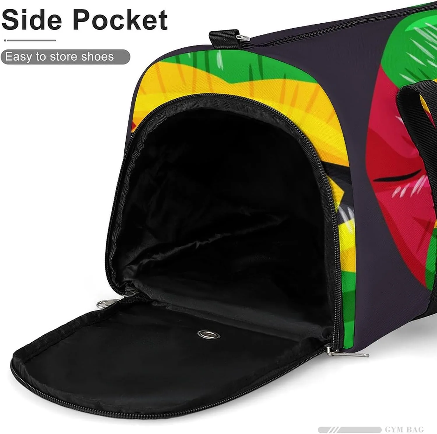 Sao Tome Principe Flag Lips Duffel Bag for Men Women with Shoe Compartment Lightweight Gym Bag