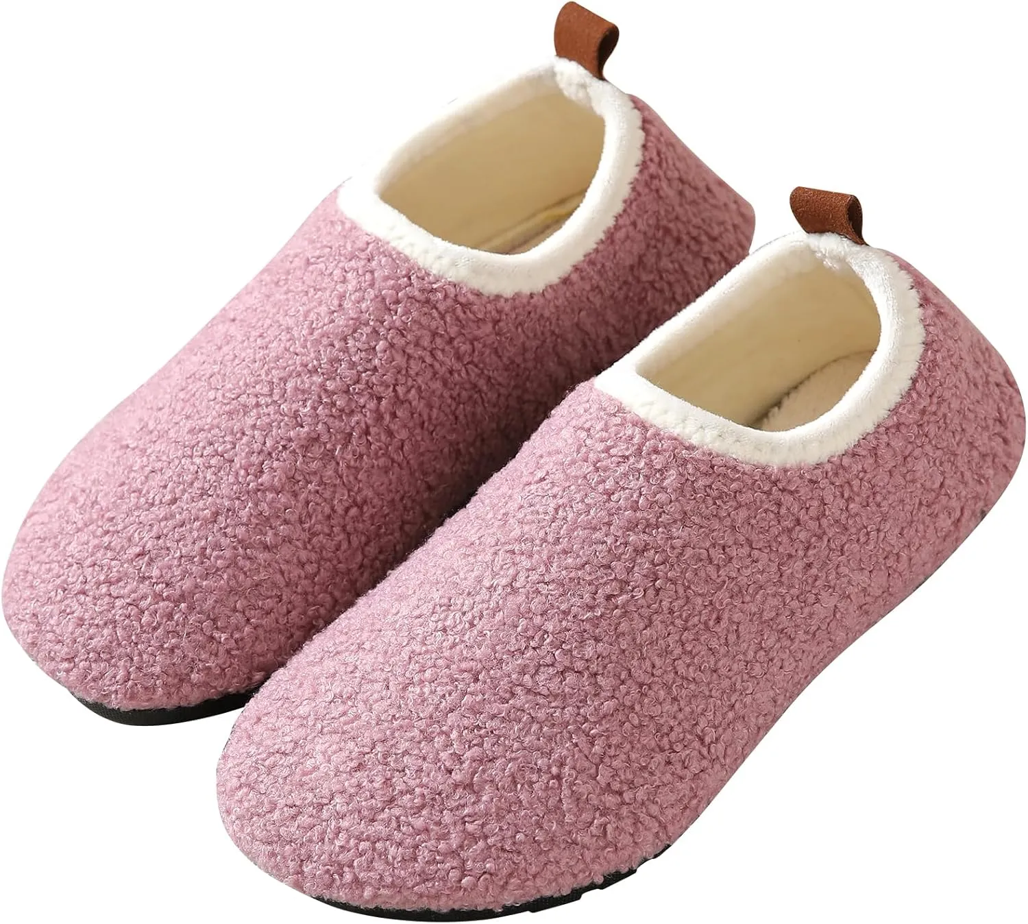 sazujinwu Women's House Shoes Fuzzy Fur Slippers Casual Non Slip Men's Barefoot Slipper Socks Warm Closed Lightweight and Breathable Indoor Outdoor Shoes