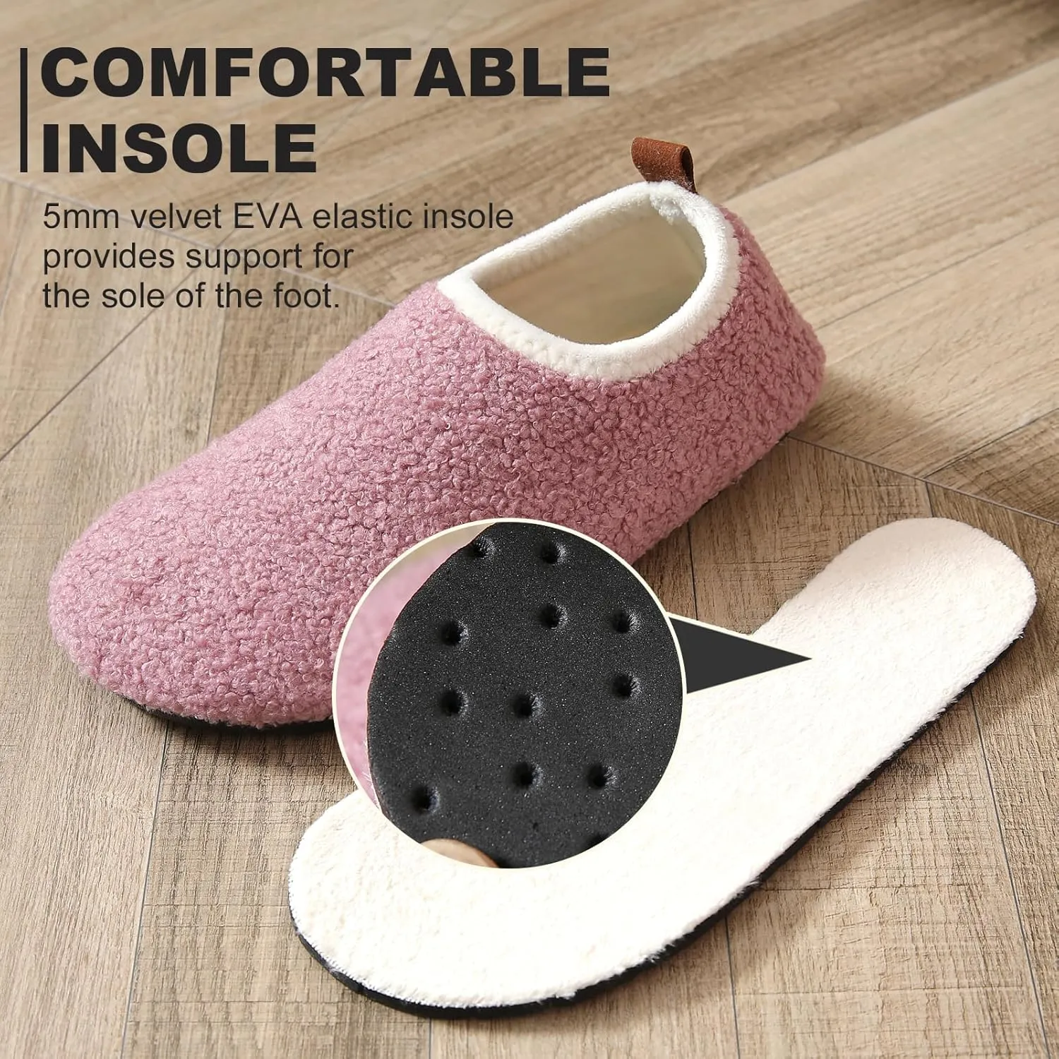 sazujinwu Women's House Shoes Fuzzy Fur Slippers Casual Non Slip Men's Barefoot Slipper Socks Warm Closed Lightweight and Breathable Indoor Outdoor Shoes