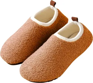 sazujinwu Women's House Shoes Fuzzy Fur Slippers Casual Non Slip Men's Barefoot Slipper Socks Warm Closed Lightweight and Breathable Indoor Outdoor Shoes