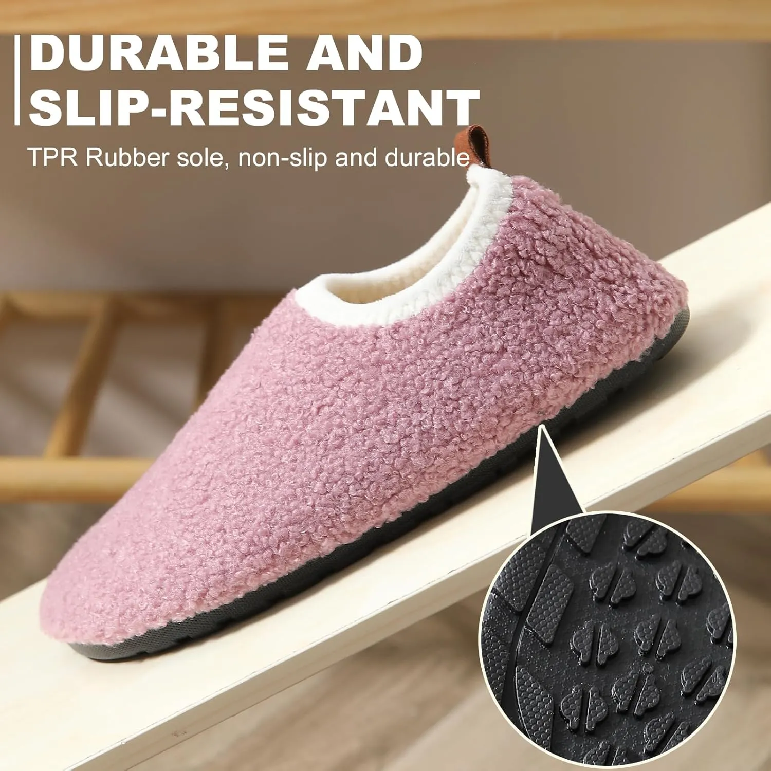 sazujinwu Women's House Shoes Fuzzy Fur Slippers Casual Non Slip Men's Barefoot Slipper Socks Warm Closed Lightweight and Breathable Indoor Outdoor Shoes