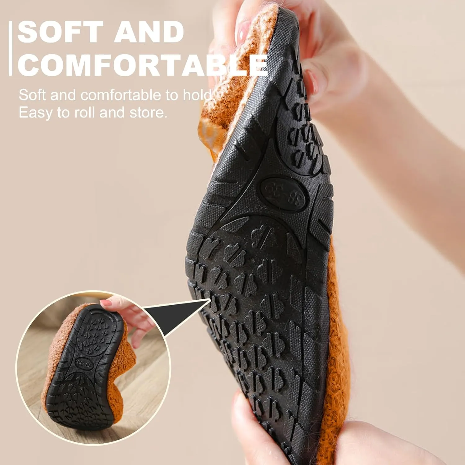 sazujinwu Women's House Shoes Fuzzy Fur Slippers Casual Non Slip Men's Barefoot Slipper Socks Warm Closed Lightweight and Breathable Indoor Outdoor Shoes