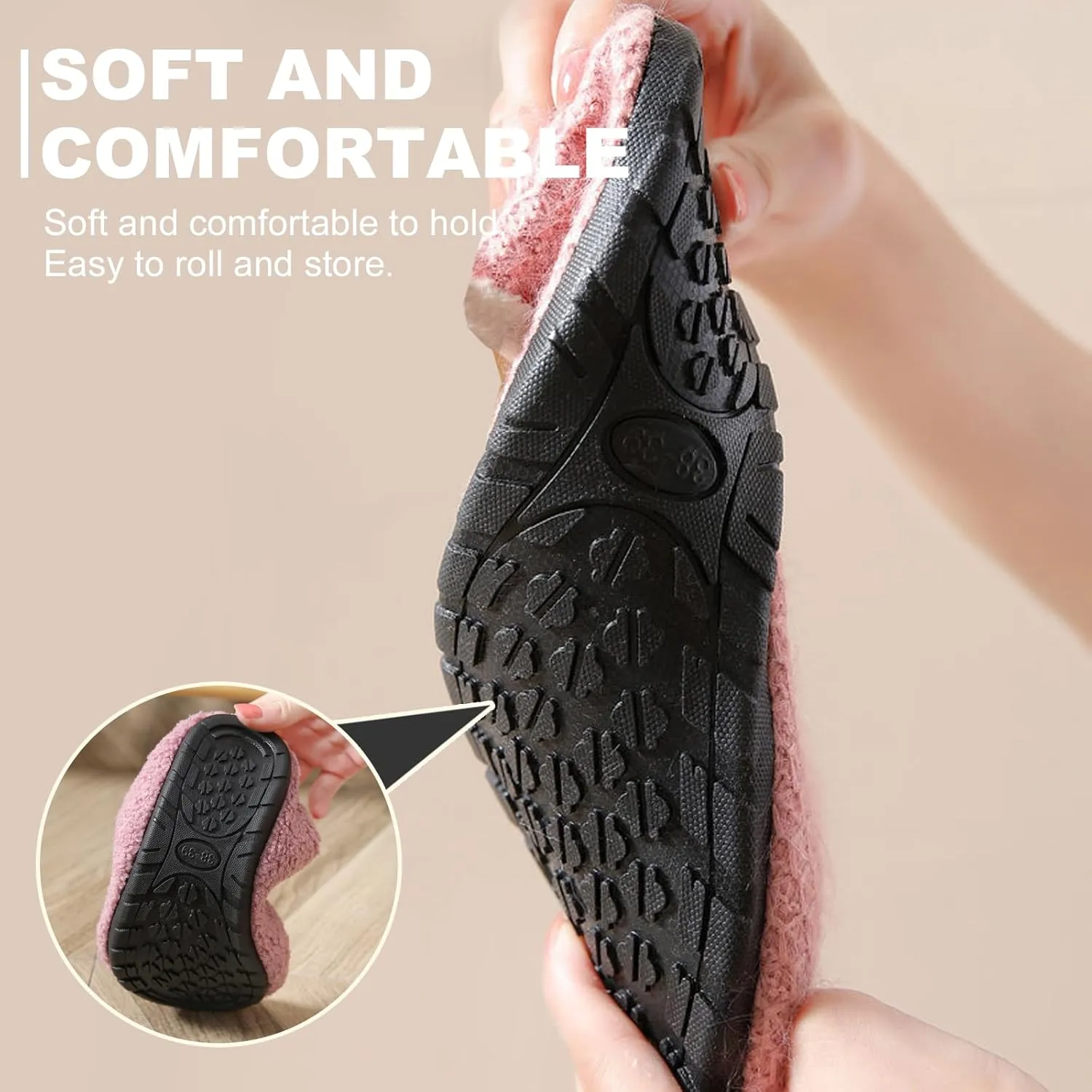 sazujinwu Women's House Shoes Fuzzy Fur Slippers Casual Non Slip Men's Barefoot Slipper Socks Warm Closed Lightweight and Breathable Indoor Outdoor Shoes