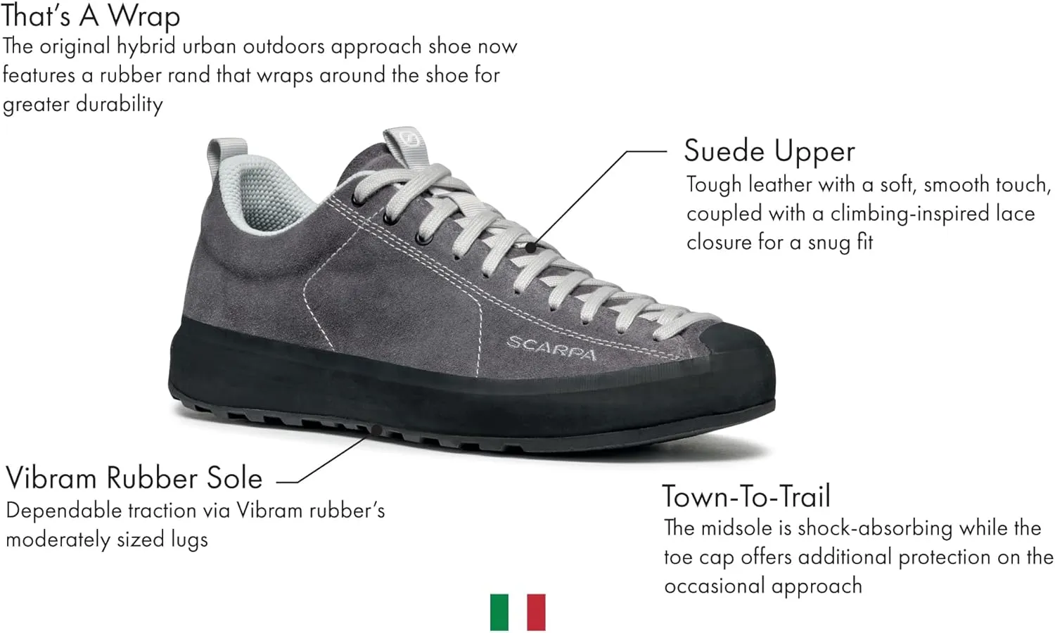 SCARPA Men's Mojito Wrap Lightweight Outdoor Leather Shoes