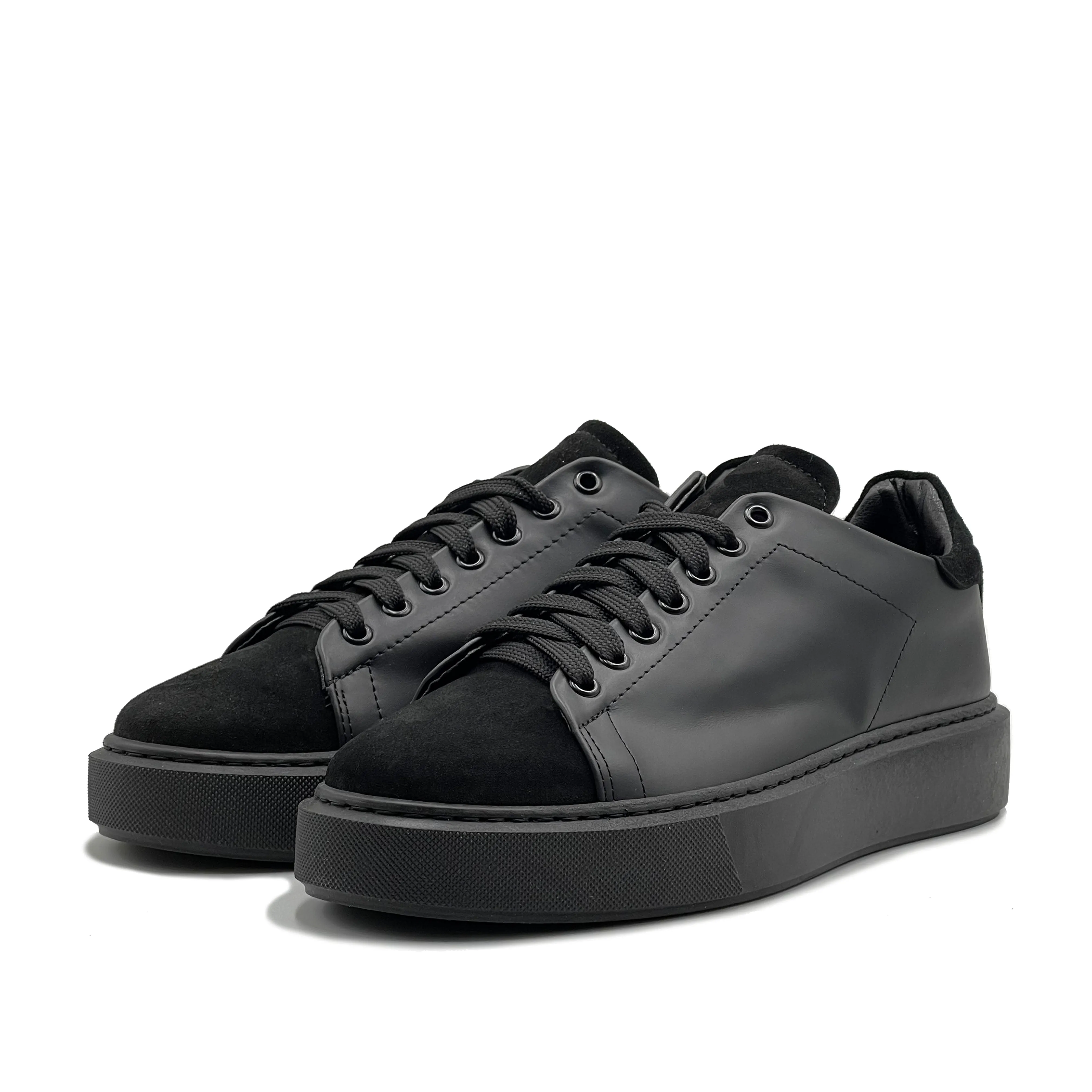 Scott Sneakers basse Uomo in Vera Pelle con dettagli in Camoscio