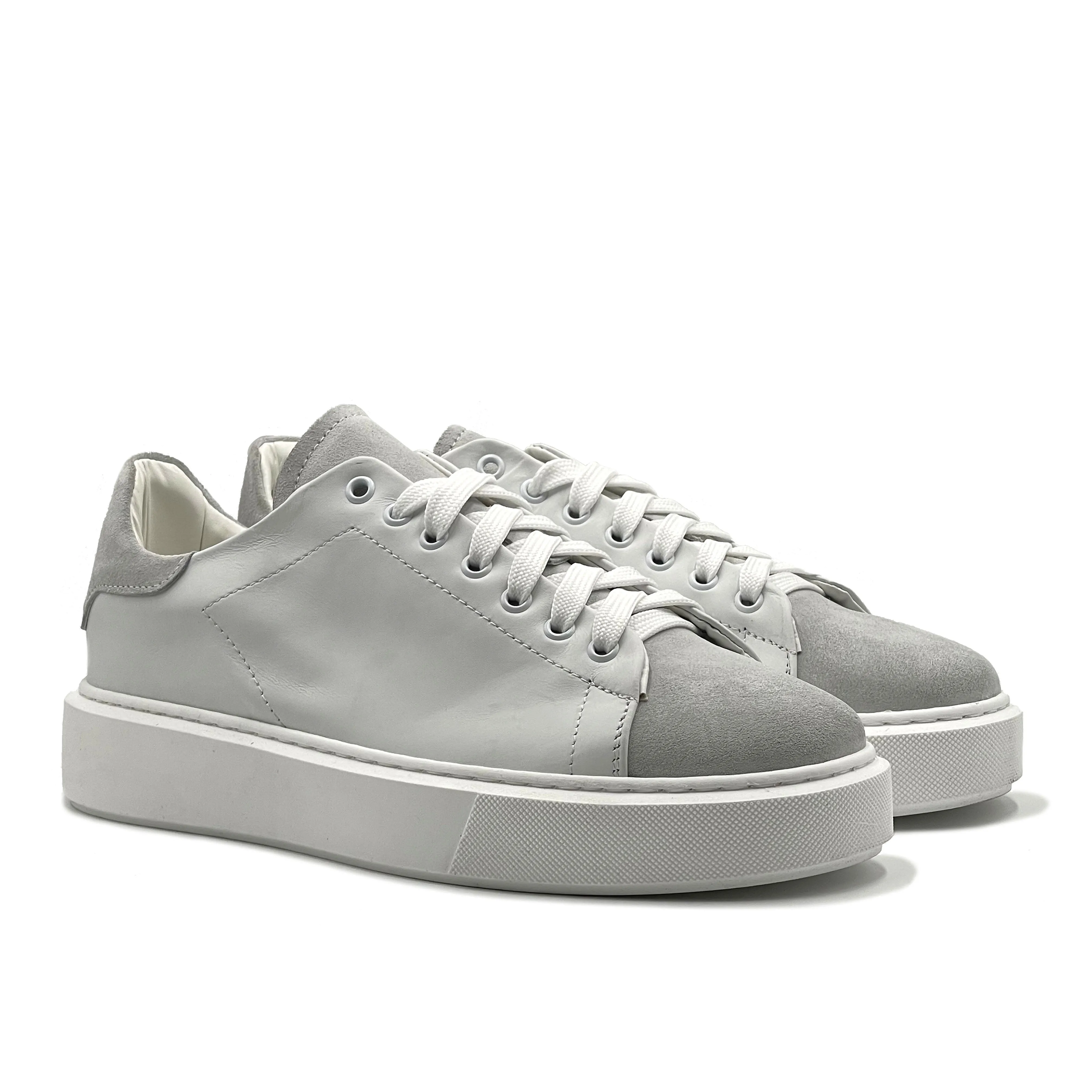 Scott Sneakers basse Uomo in Vera Pelle con dettagli in Camoscio