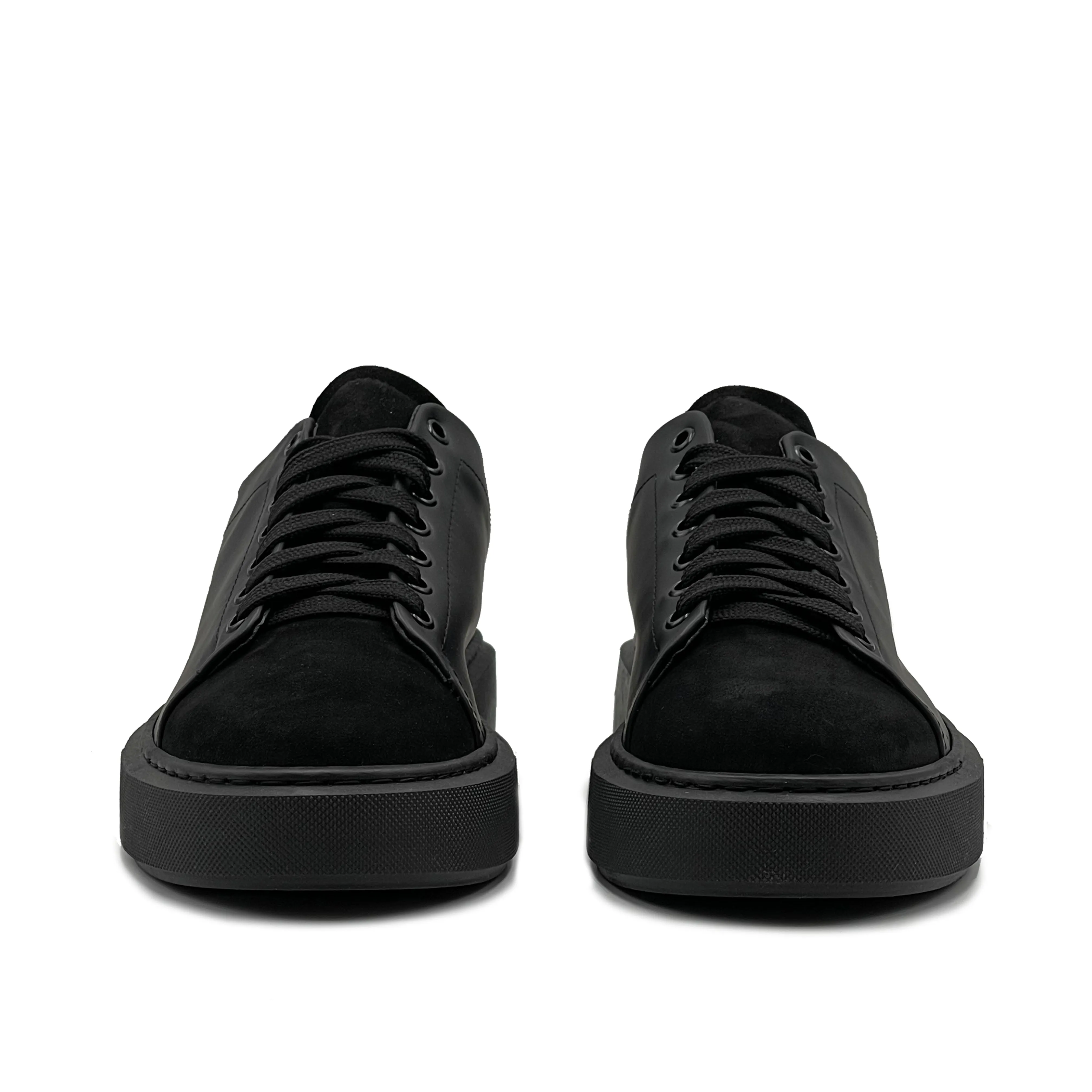 Scott Sneakers basse Uomo in Vera Pelle con dettagli in Camoscio