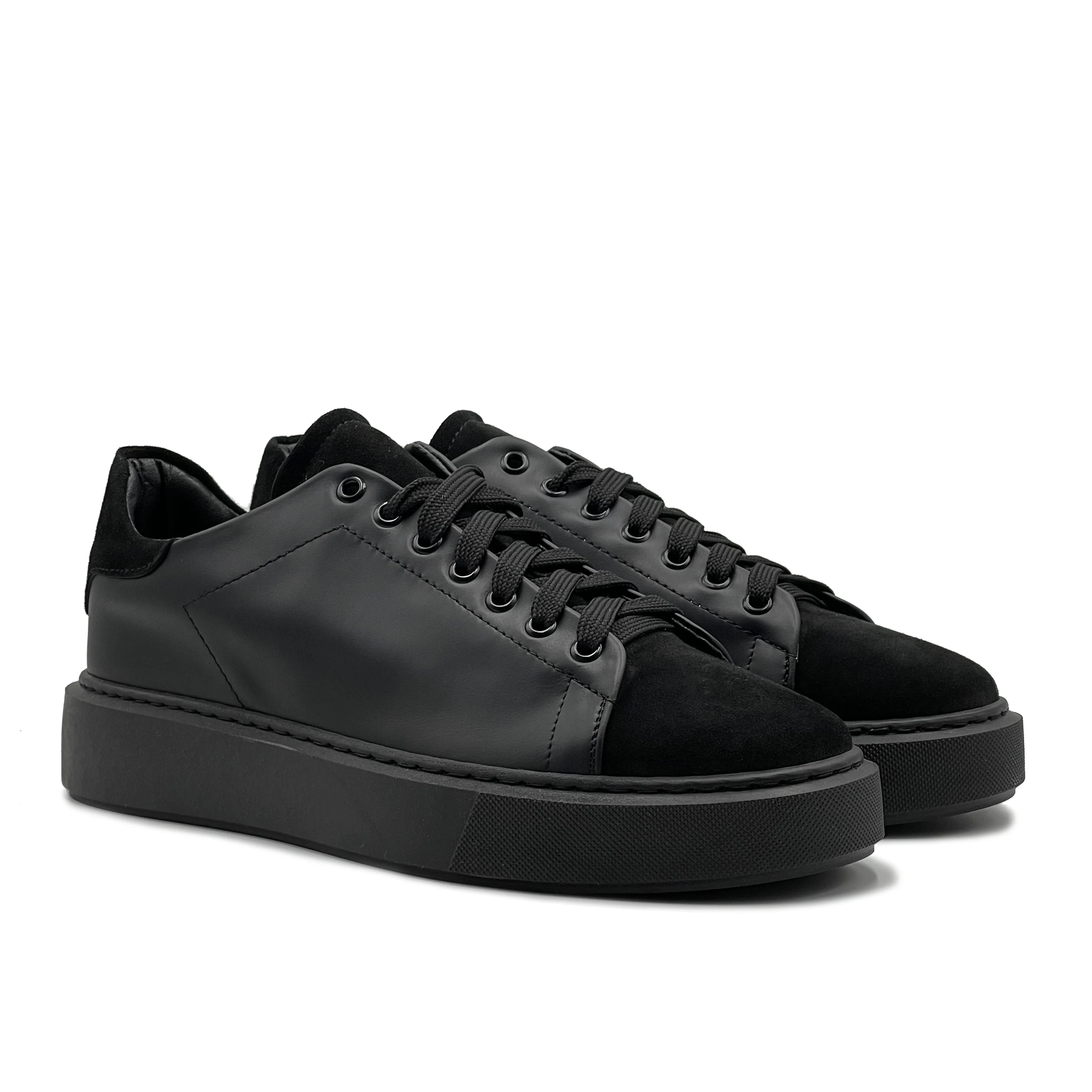 Scott Sneakers basse Uomo in Vera Pelle con dettagli in Camoscio