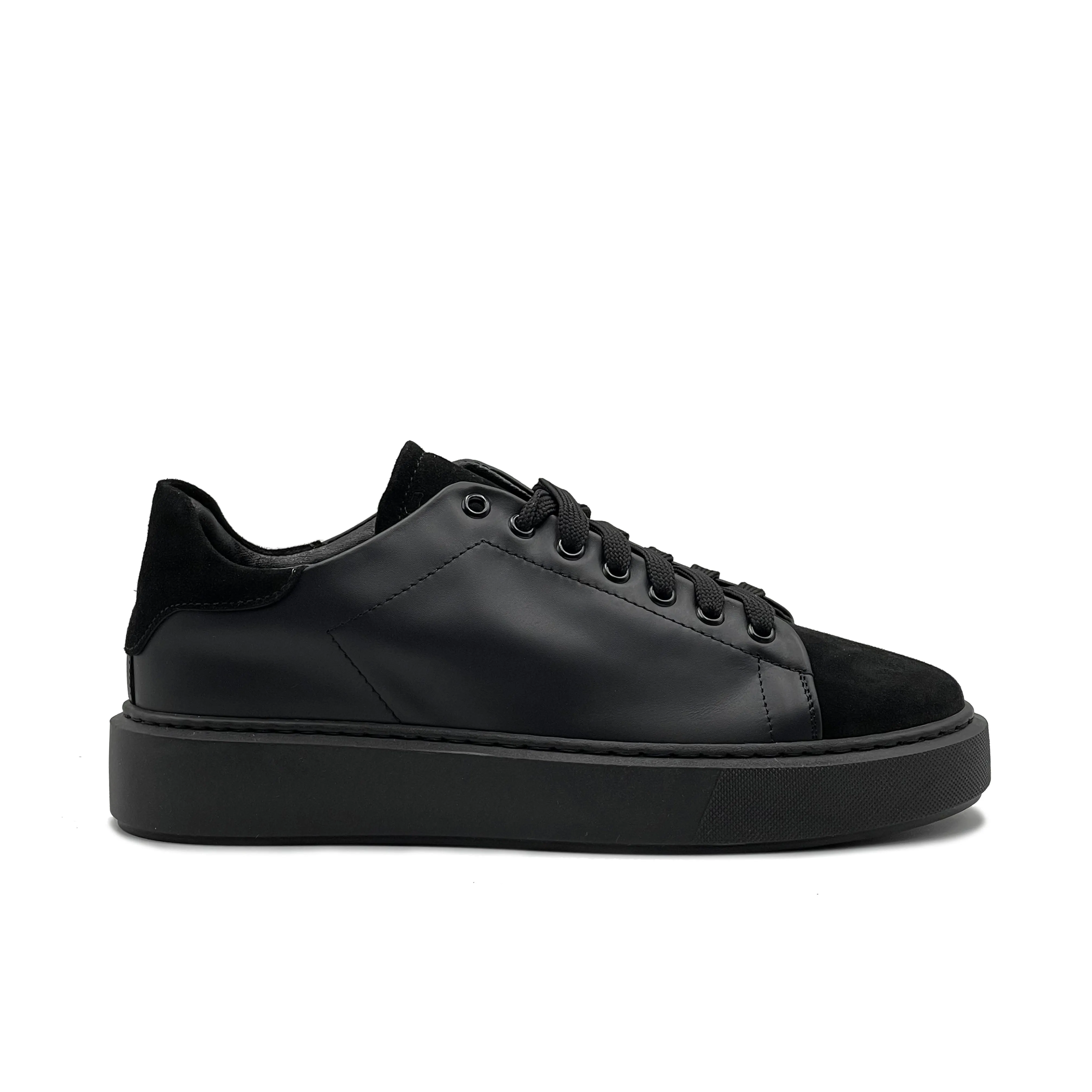 Scott Sneakers basse Uomo in Vera Pelle con dettagli in Camoscio