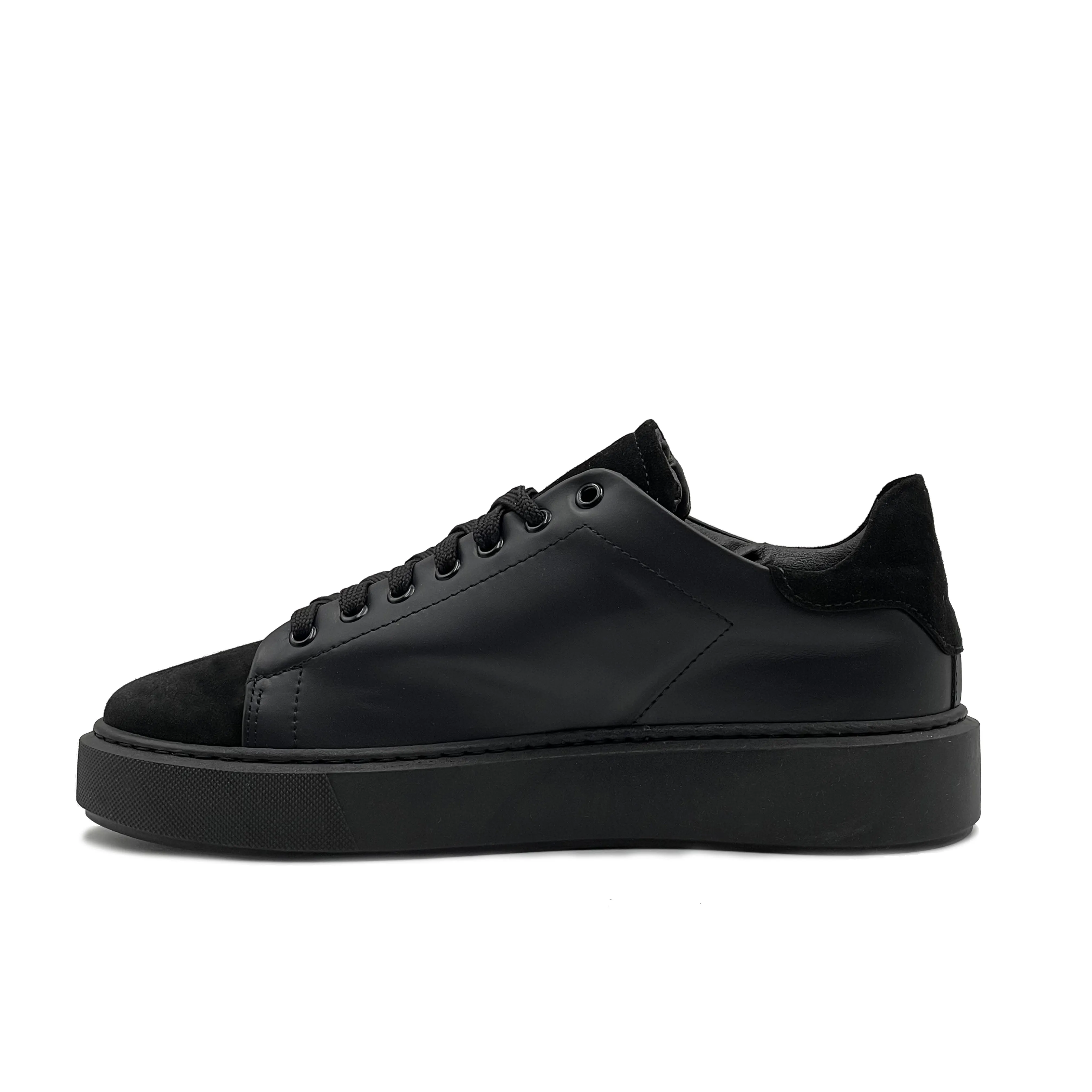 Scott Sneakers basse Uomo in Vera Pelle con dettagli in Camoscio