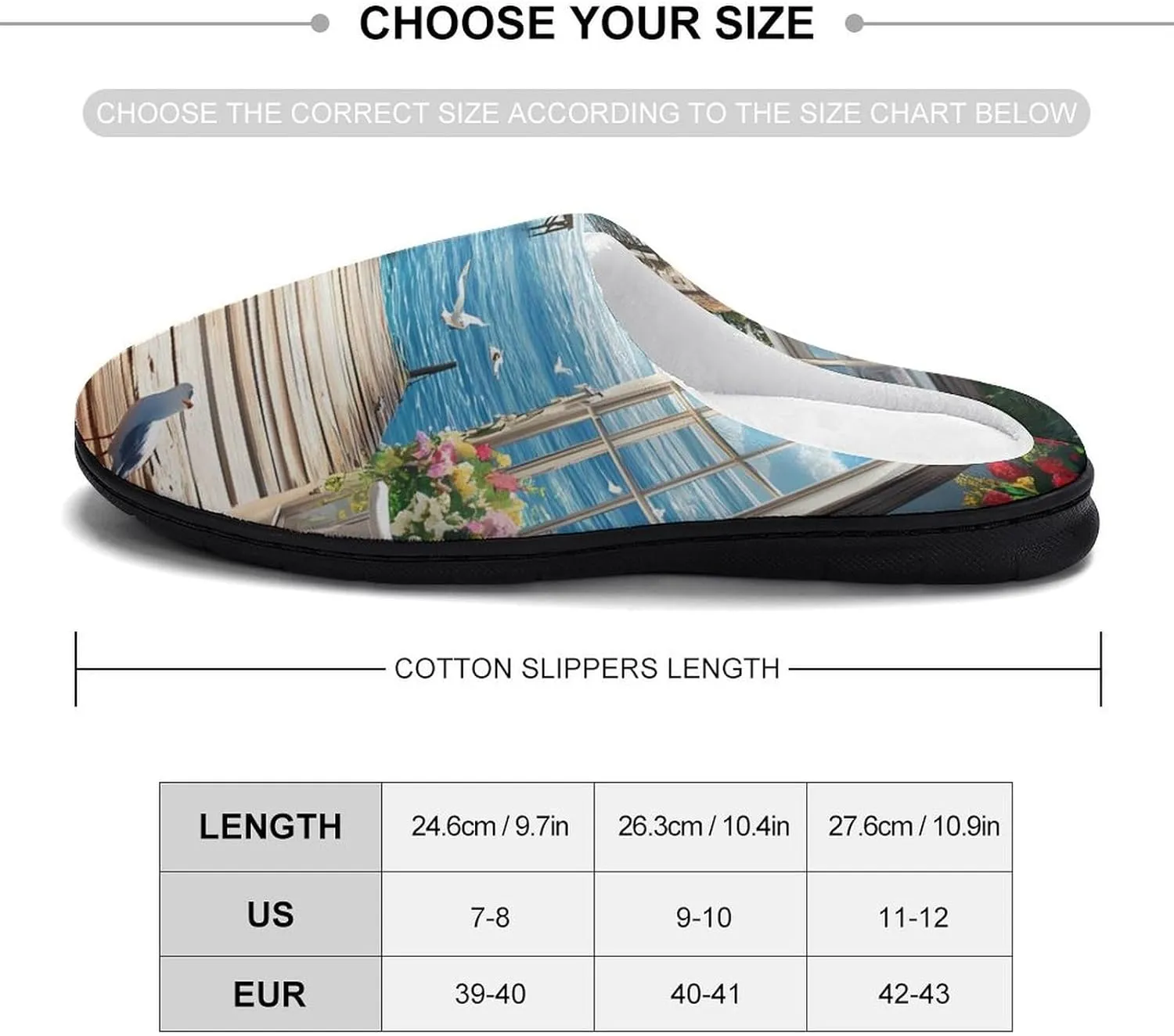 Seaside Boat Scenery Slippers for Women Warm House Shoes Home Slippers Bedroom Shoes for Women Mom Ladies