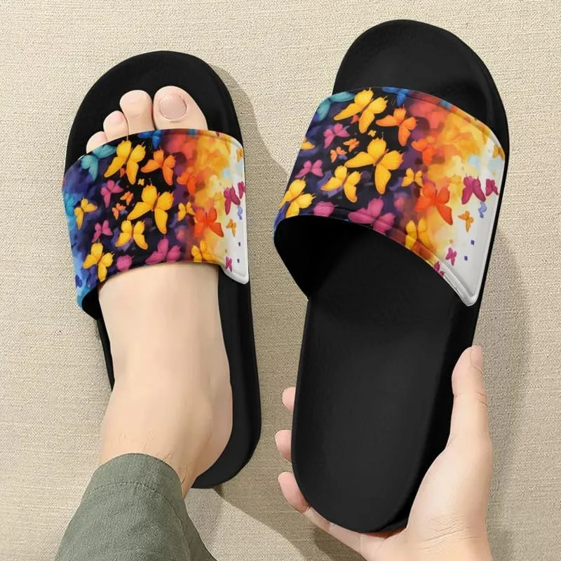 Semioury Geometry Summer Slippers for Women Galaxy Forest Travel Cozy Soft Comfy Thick Shoes Beach Sandal Bathroom Slipper