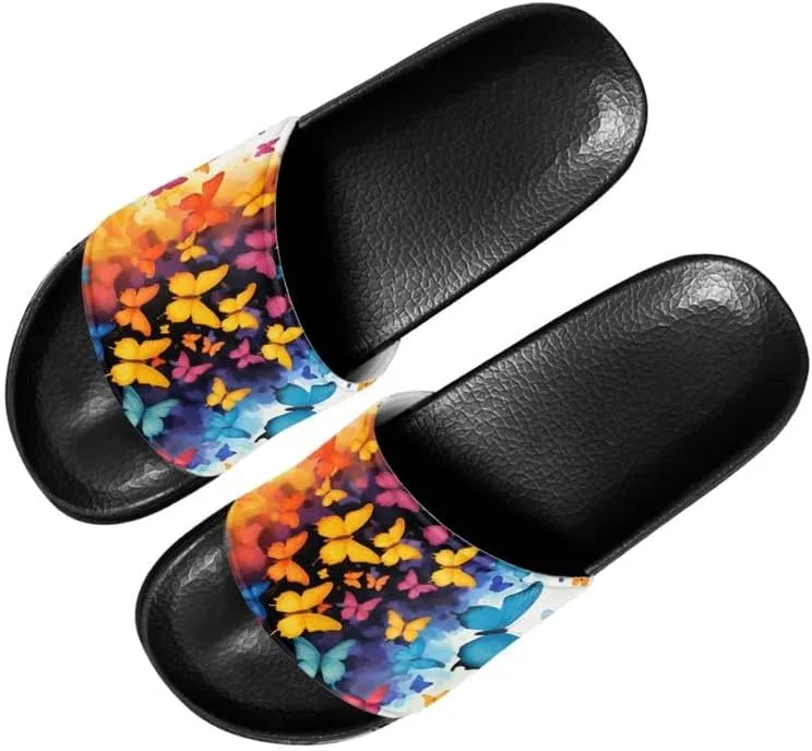 Semioury Geometry Summer Slippers for Women Galaxy Forest Travel Cozy Soft Comfy Thick Shoes Beach Sandal Bathroom Slipper