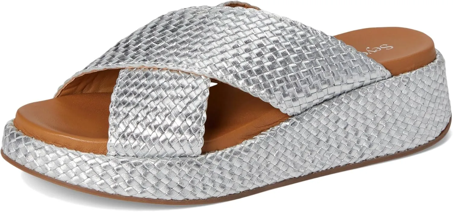 Seychelles Women's Key West Metallic Leather Wedge Sandal