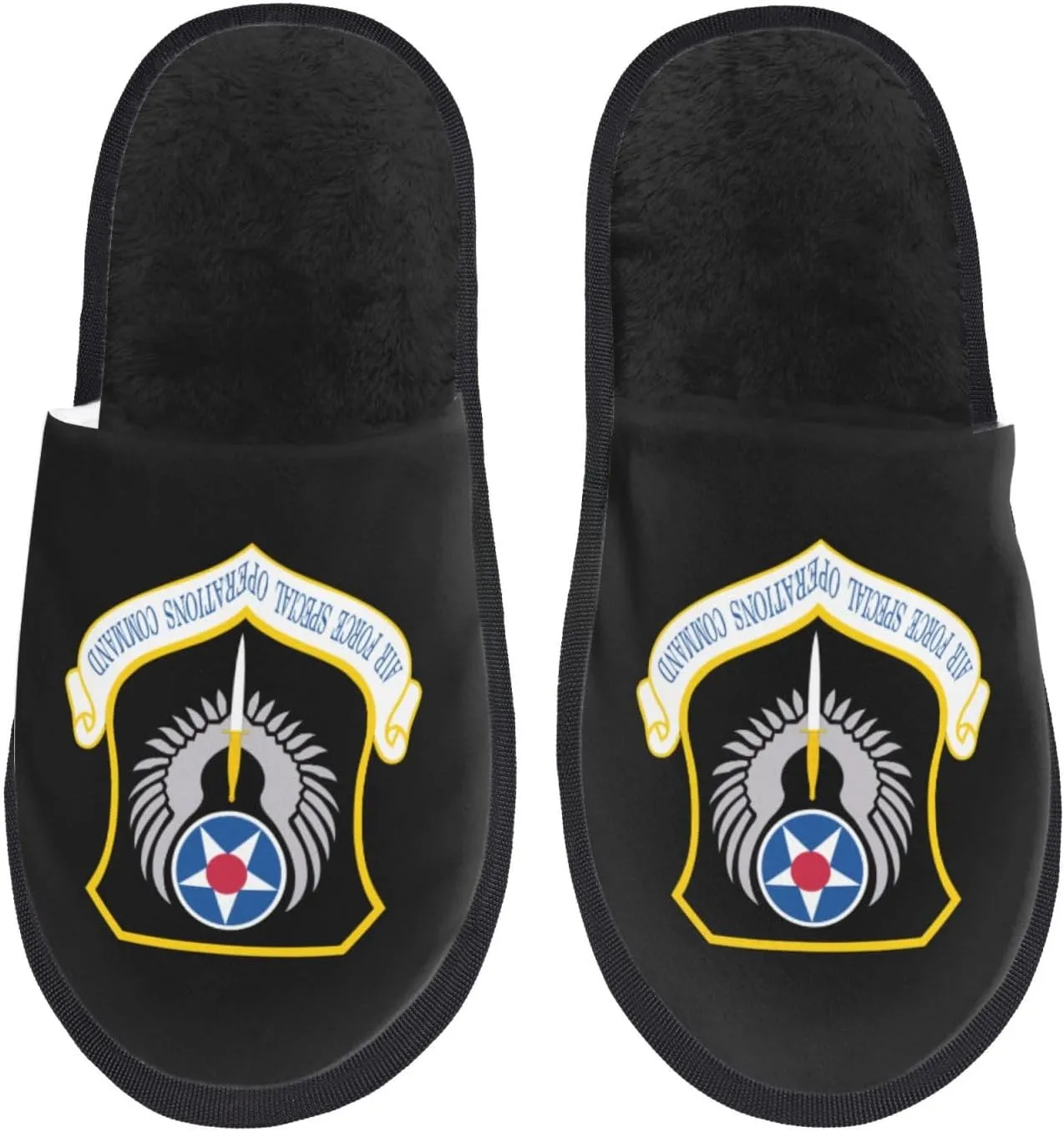 Shield Of The United States Air Force Special Operations Command Slippers For Women Men Cozy Indoor And Outdoor Slip On Slippers Fuzzy House Shoes