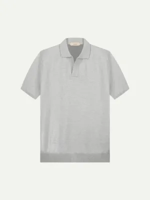 Shortsleeve Buttonless Polo Light Grey