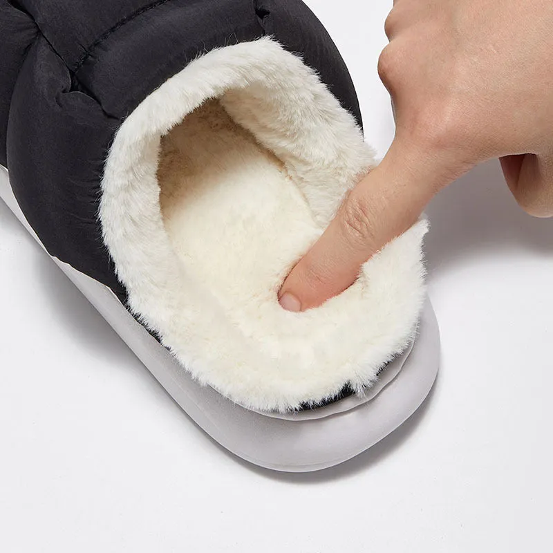 Simple Solid Color Fashion Home Couple Men And Women Cotton Slippers