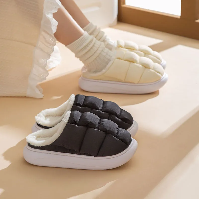 Simple Solid Color Fashion Home Couple Men And Women Cotton Slippers