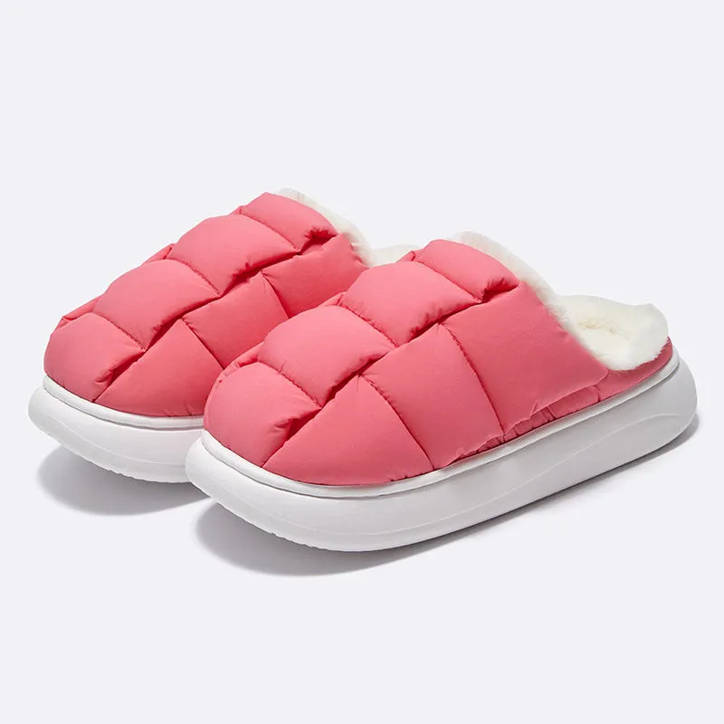 Simple Solid Color Fashion Home Couple Men And Women Cotton Slippers