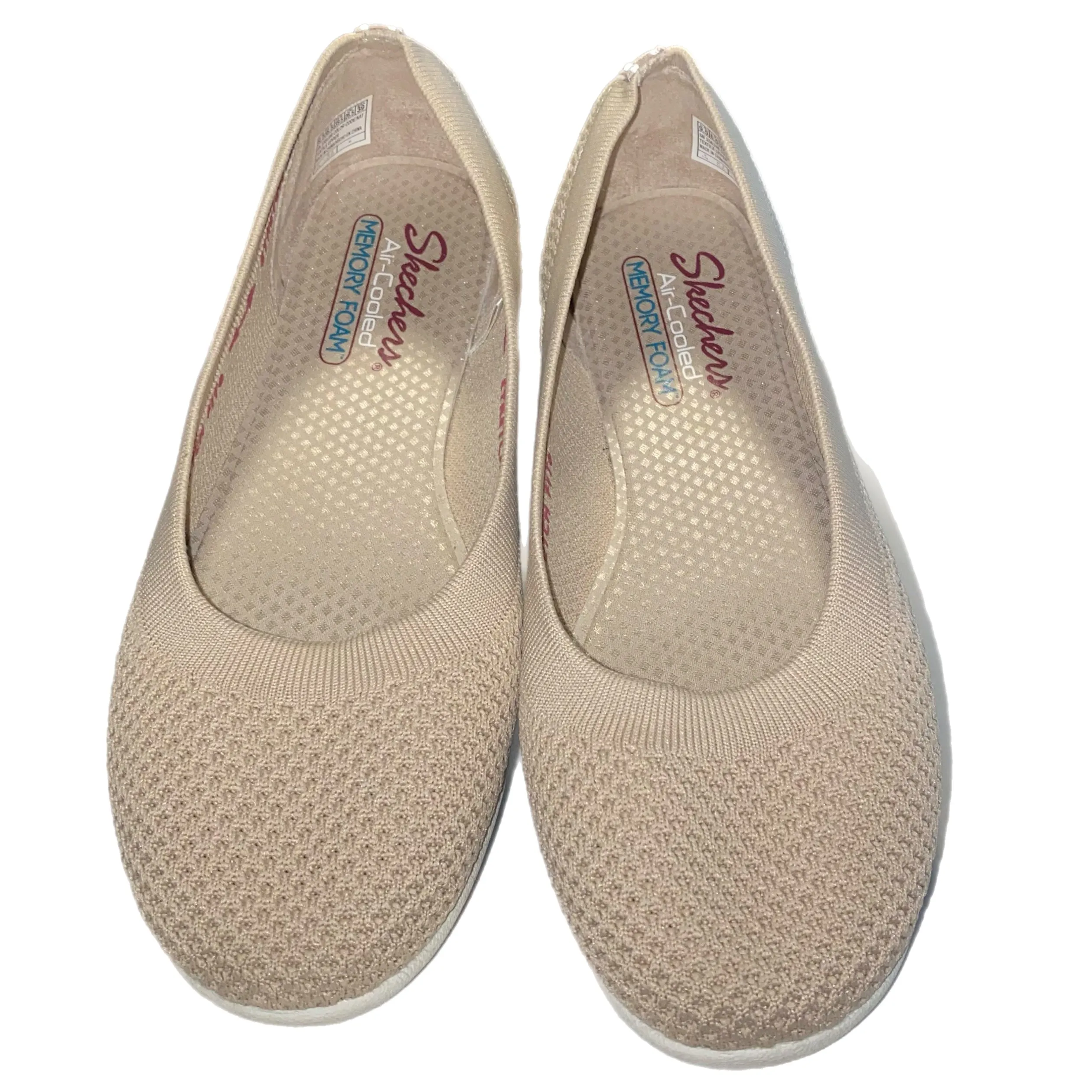 Skechers Air Cooled Memory Foam Women's Sneaker Slip-On Flats Tan Size 9.5