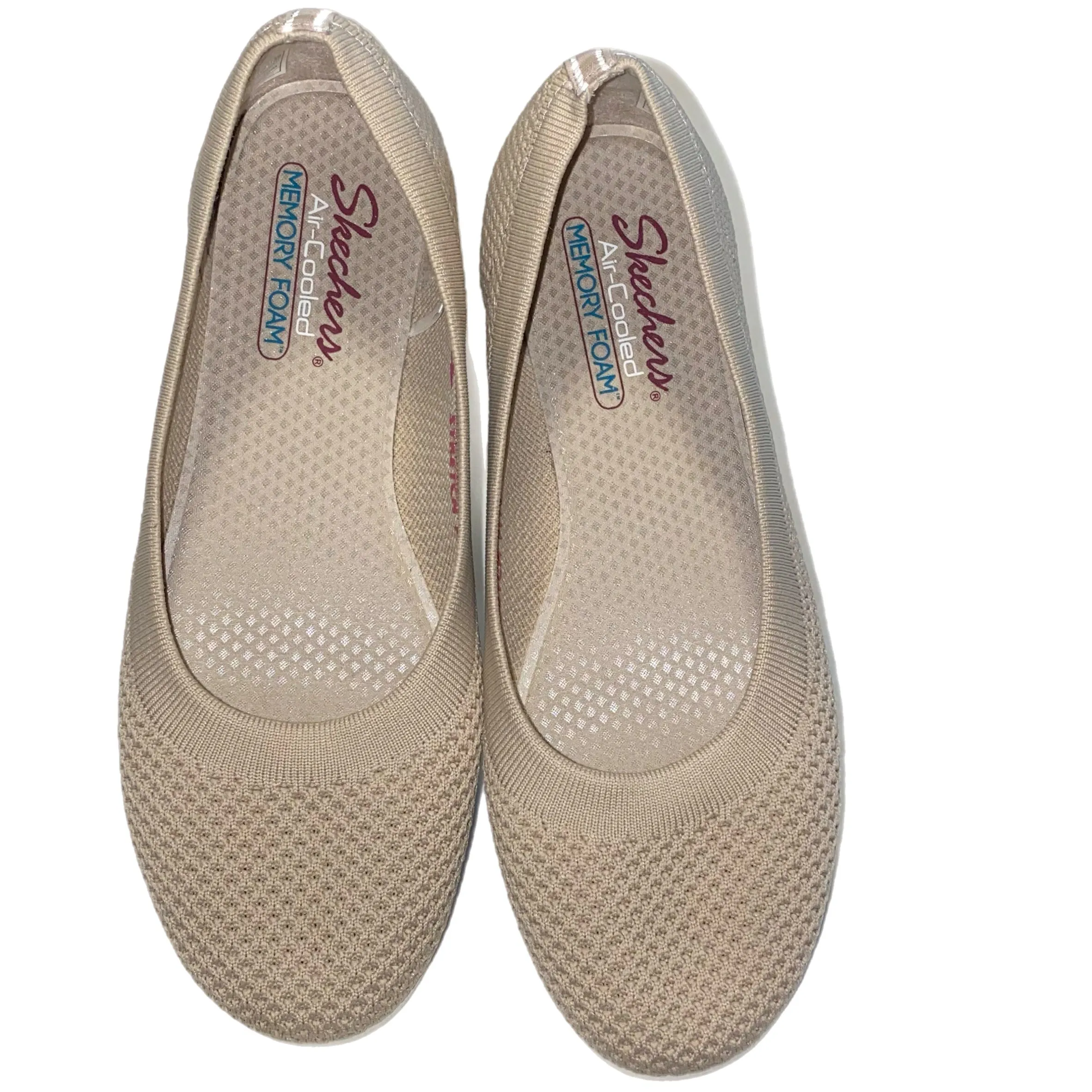Skechers Air Cooled Memory Foam Women's Sneaker Slip-On Flats Tan Size 9.5