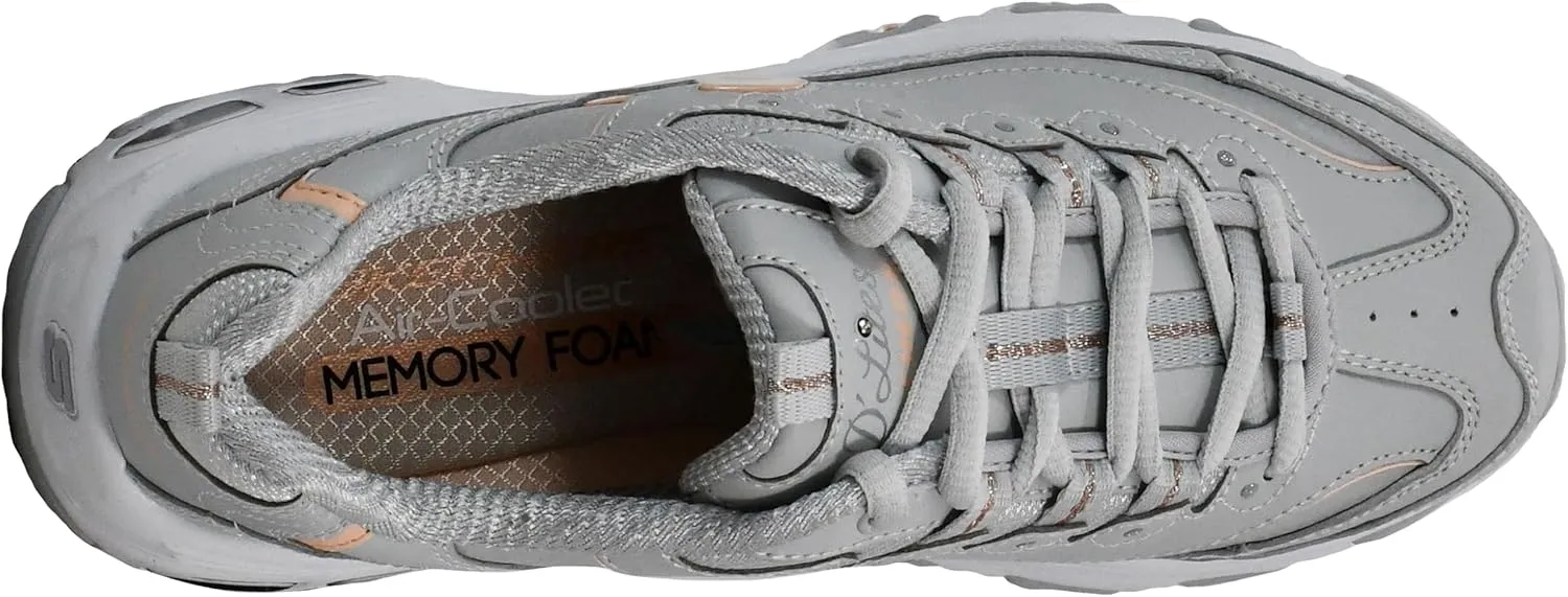 Skechers Women's D'Lites Fresh Start Memory Foam Lace-Up Sneaker