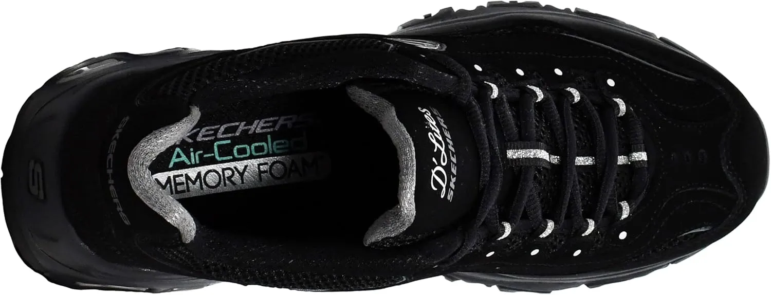 Skechers Women's D'Lites-Life Saver Memory Foam Lace-up Sneaker