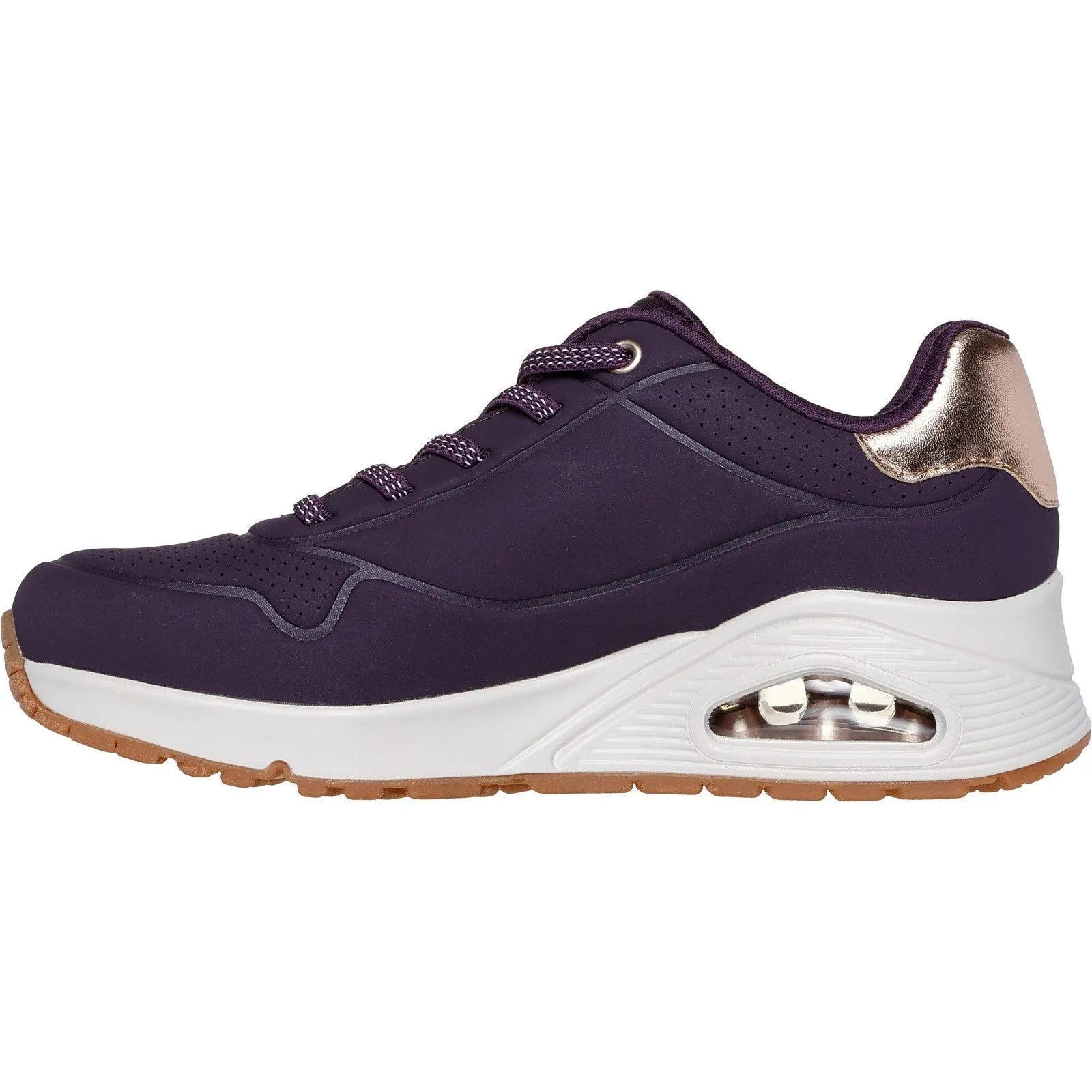 Skechers Womens Uno - Shimmer Away 155196-DKPR Dark Purple Lace Up Shoe