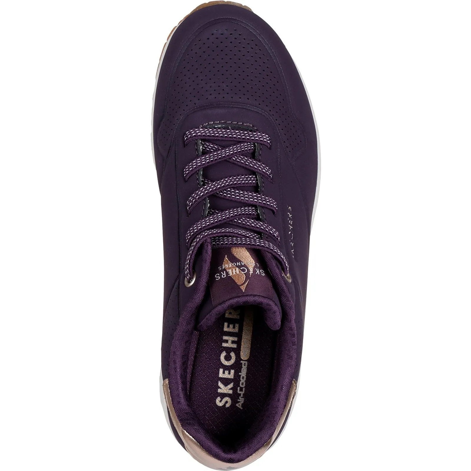 Skechers Womens Uno - Shimmer Away 155196-DKPR Dark Purple Lace Up Shoe