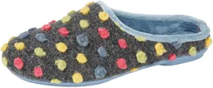 Sleepers Womens/Ladies Amy Spotted Knit Mule Slippers