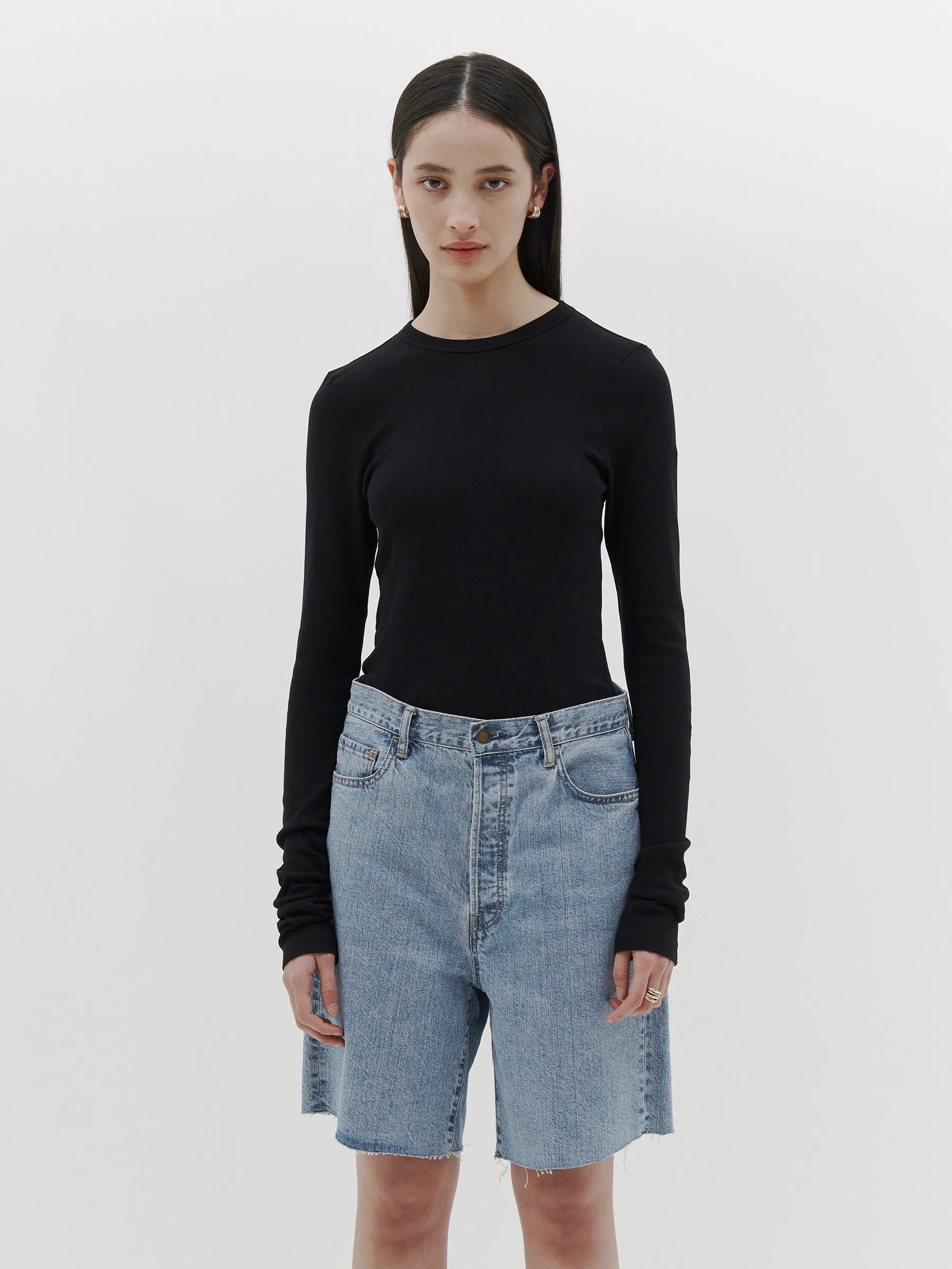Slim Superfine Rib Long Sleeve T-Shirt