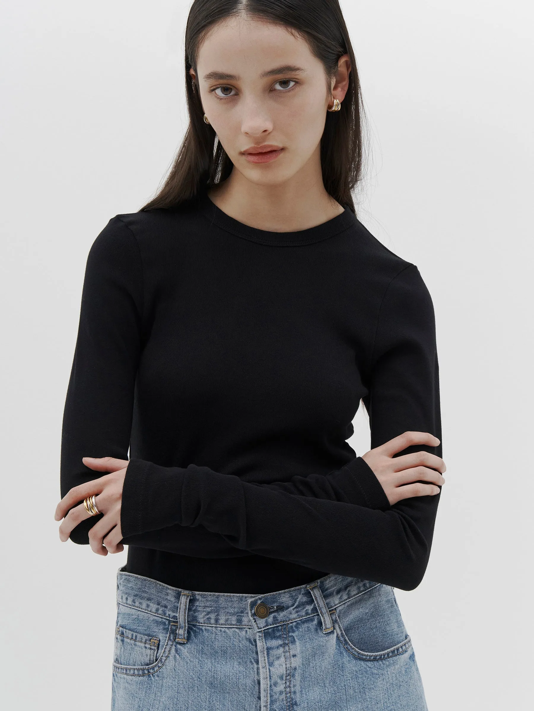 Slim Superfine Rib Long Sleeve T-Shirt