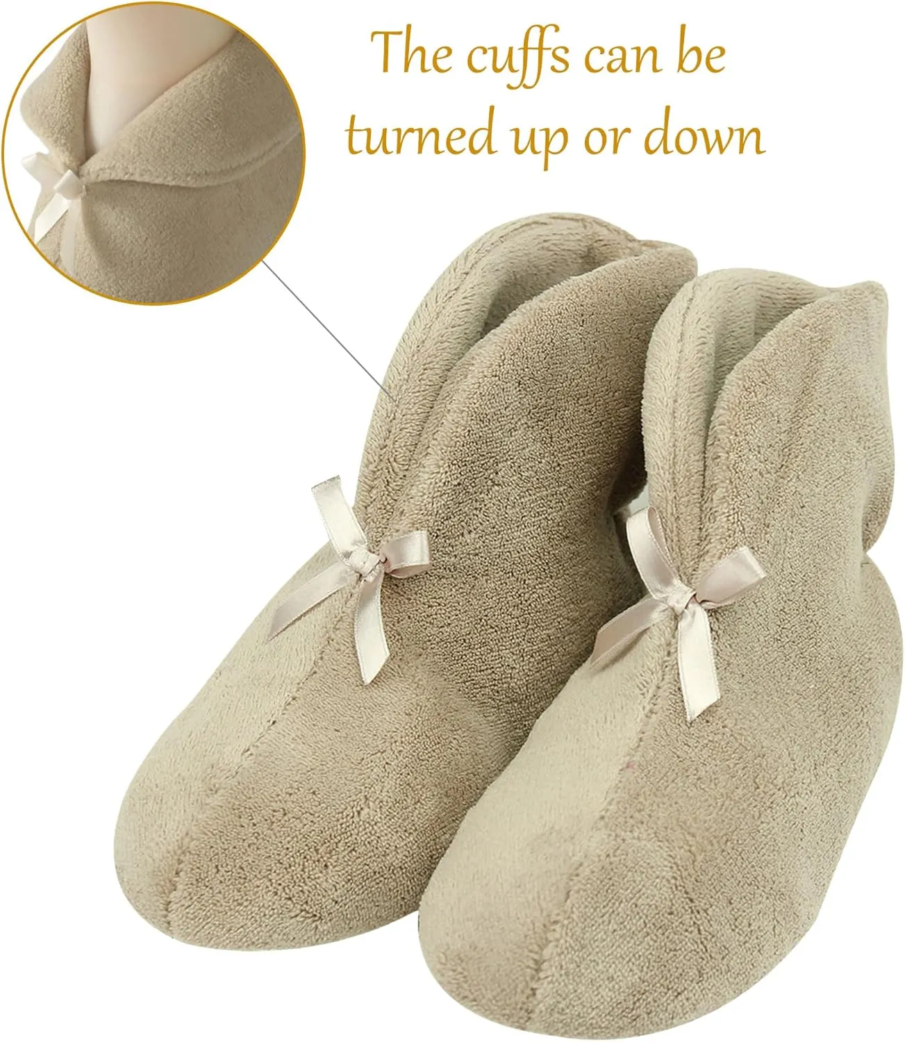 Slipper Boots for Women Non-Slip Warm Plush Lining House Shoes Coral Velvet Indoor Winter Bootie Slippers