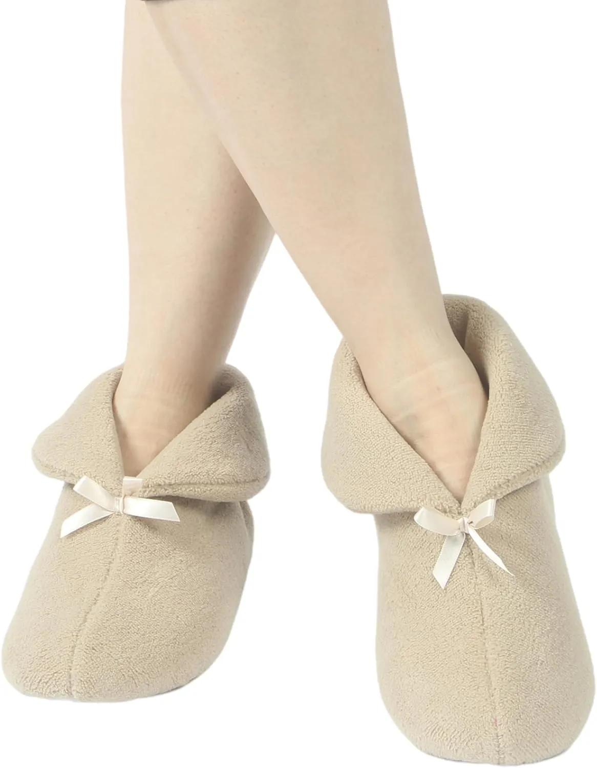 Slipper Boots for Women Non-Slip Warm Plush Lining House Shoes Coral Velvet Indoor Winter Bootie Slippers