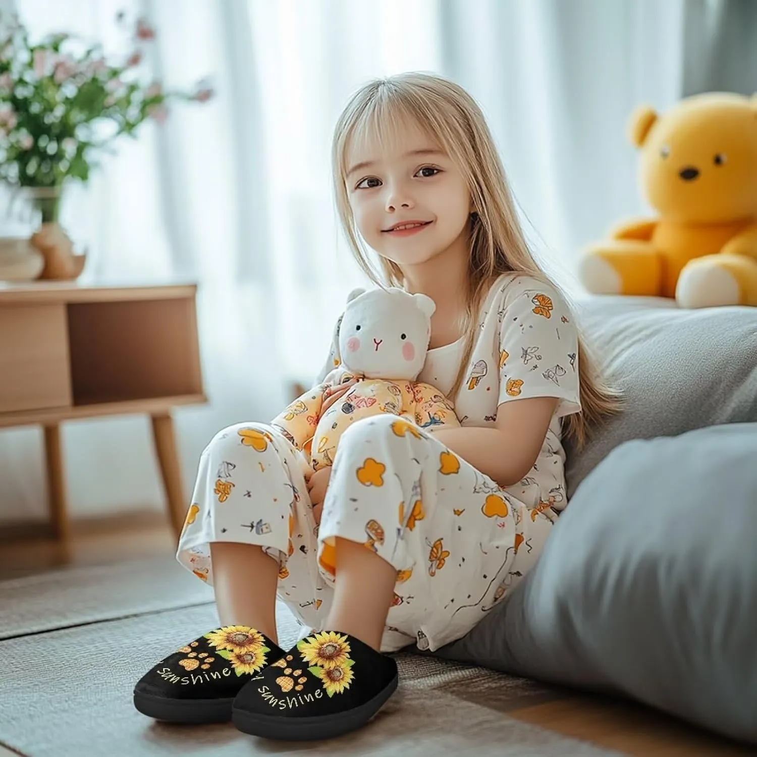 Slippers for Kids Anti-slip House Slippers Warm Plush Slippers Cozy Bedroom Slippers