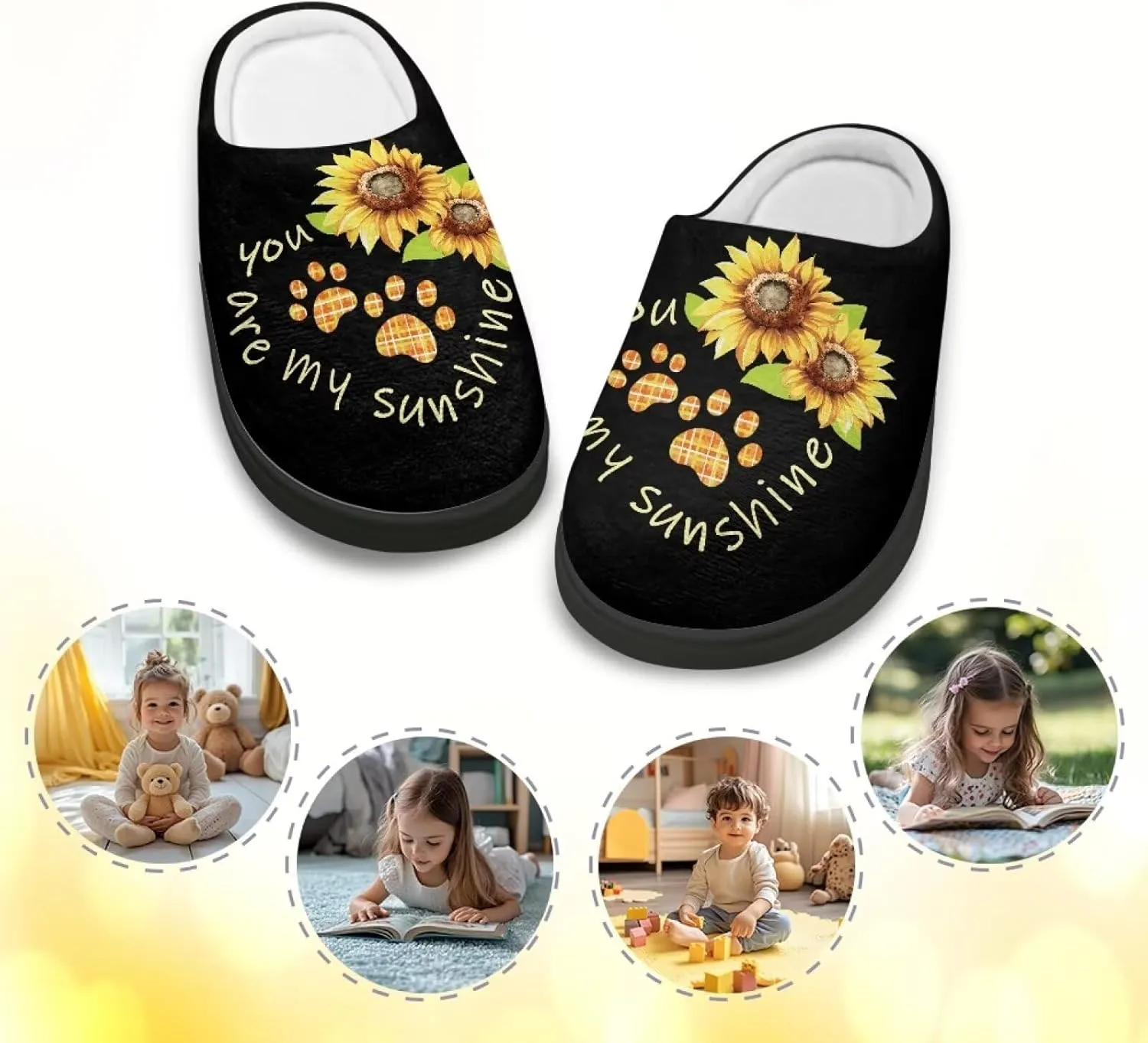 Slippers for Kids Anti-slip House Slippers Warm Plush Slippers Cozy Bedroom Slippers
