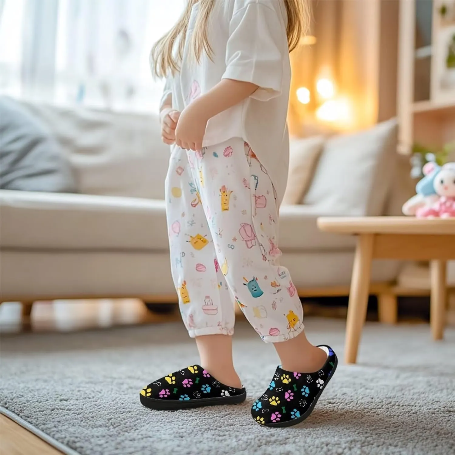 Slippers for Kids Anti-slip House Slippers Warm Plush Slippers Winter Bedroom Slippers