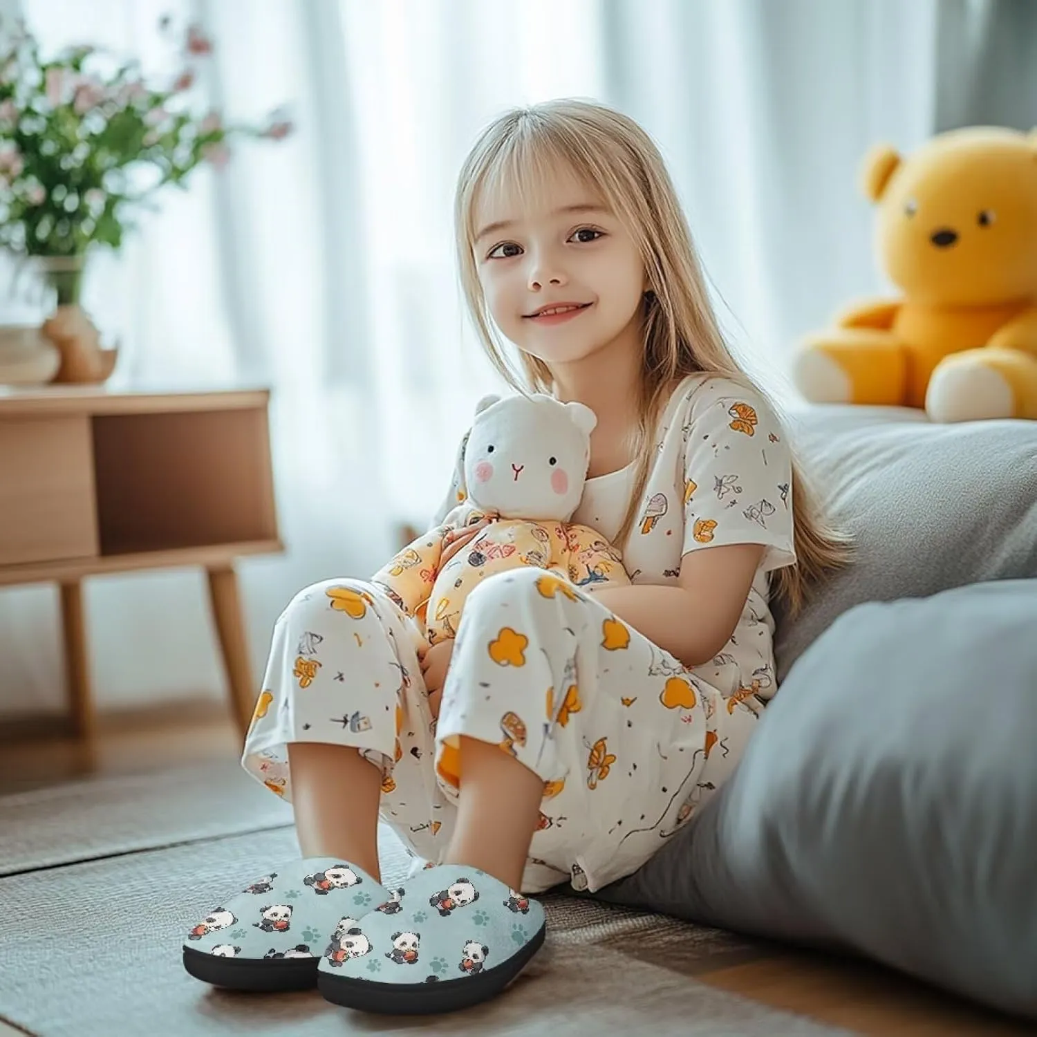 Slippers for Kids Anti-slip Plush Slippers Comfy House Slippers Warm House Shoes