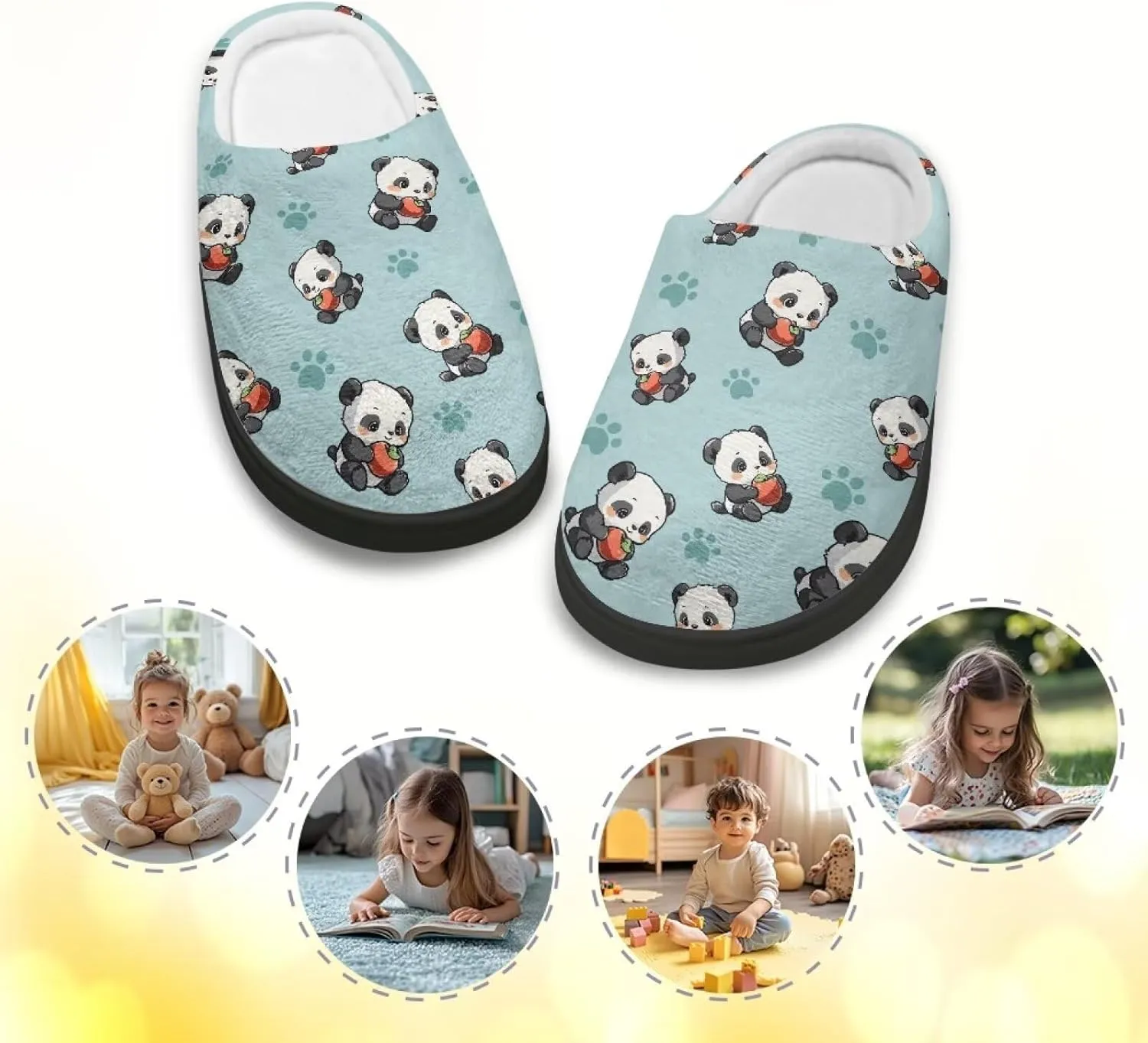 Slippers for Kids Anti-slip Plush Slippers Comfy House Slippers Warm House Shoes