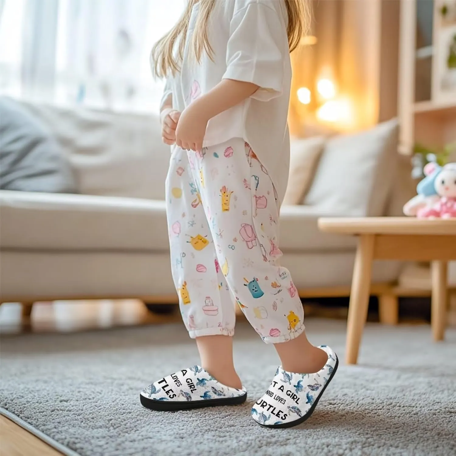 Slippers for Kids Warm Plush Slippers Non Slip House Slippers Winter Cozy Bedroom Slippers