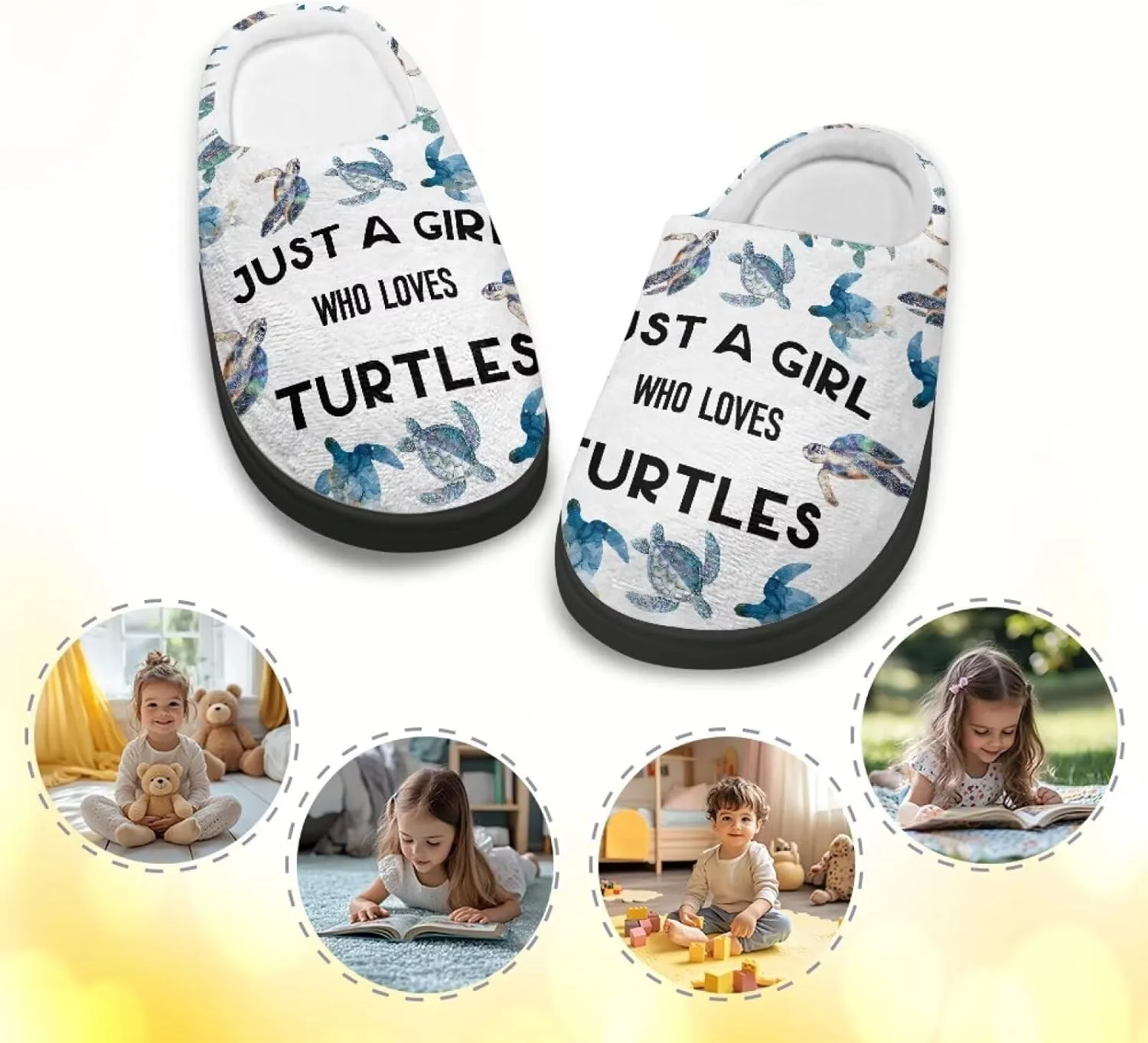 Slippers for Kids Warm Plush Slippers Non Slip House Slippers Winter Cozy Bedroom Slippers
