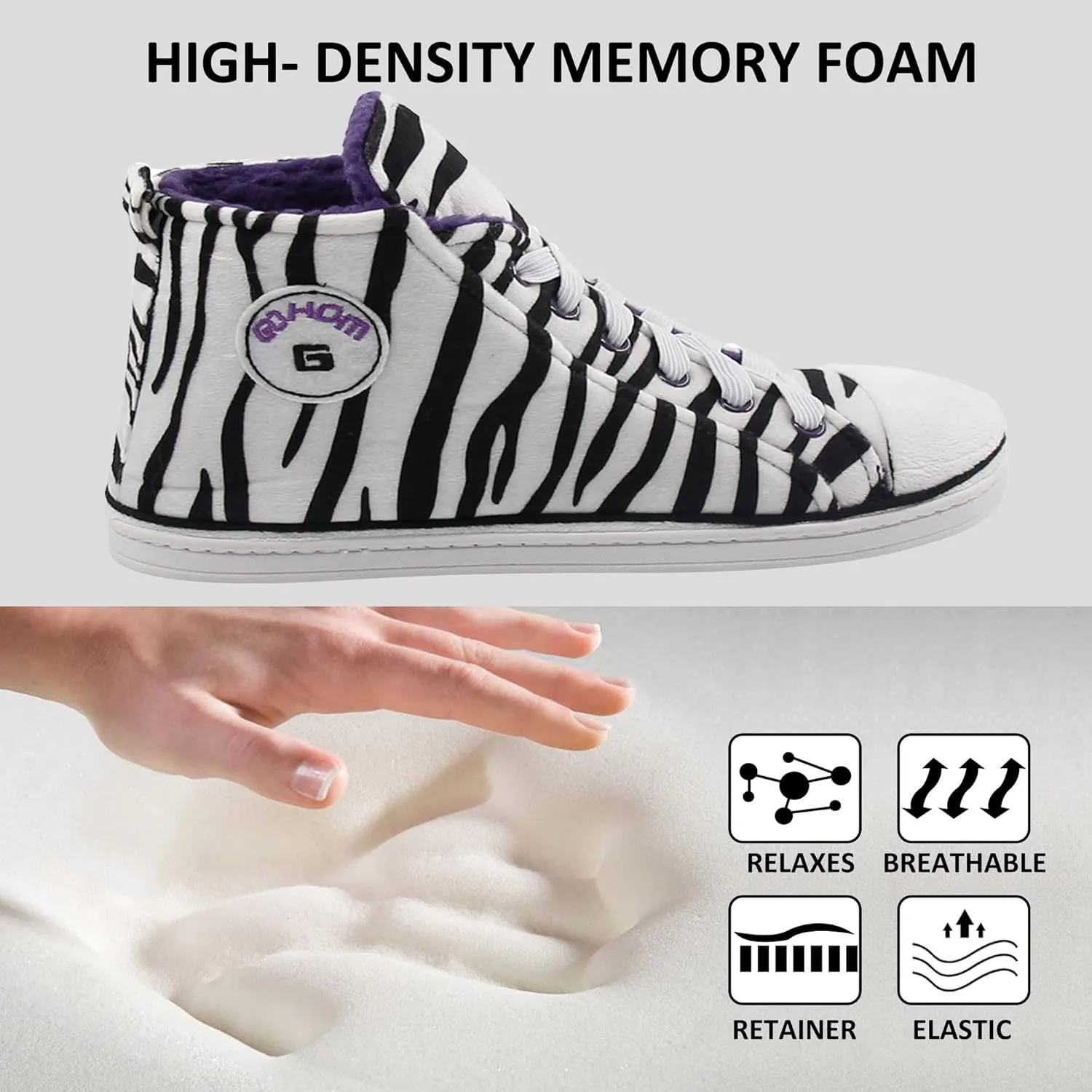 Sneaker Slippers for Women Fashion Indoor House Slipper Boots, Women's Super Soft Warm High Top Plush House Shoes for Women Slippers