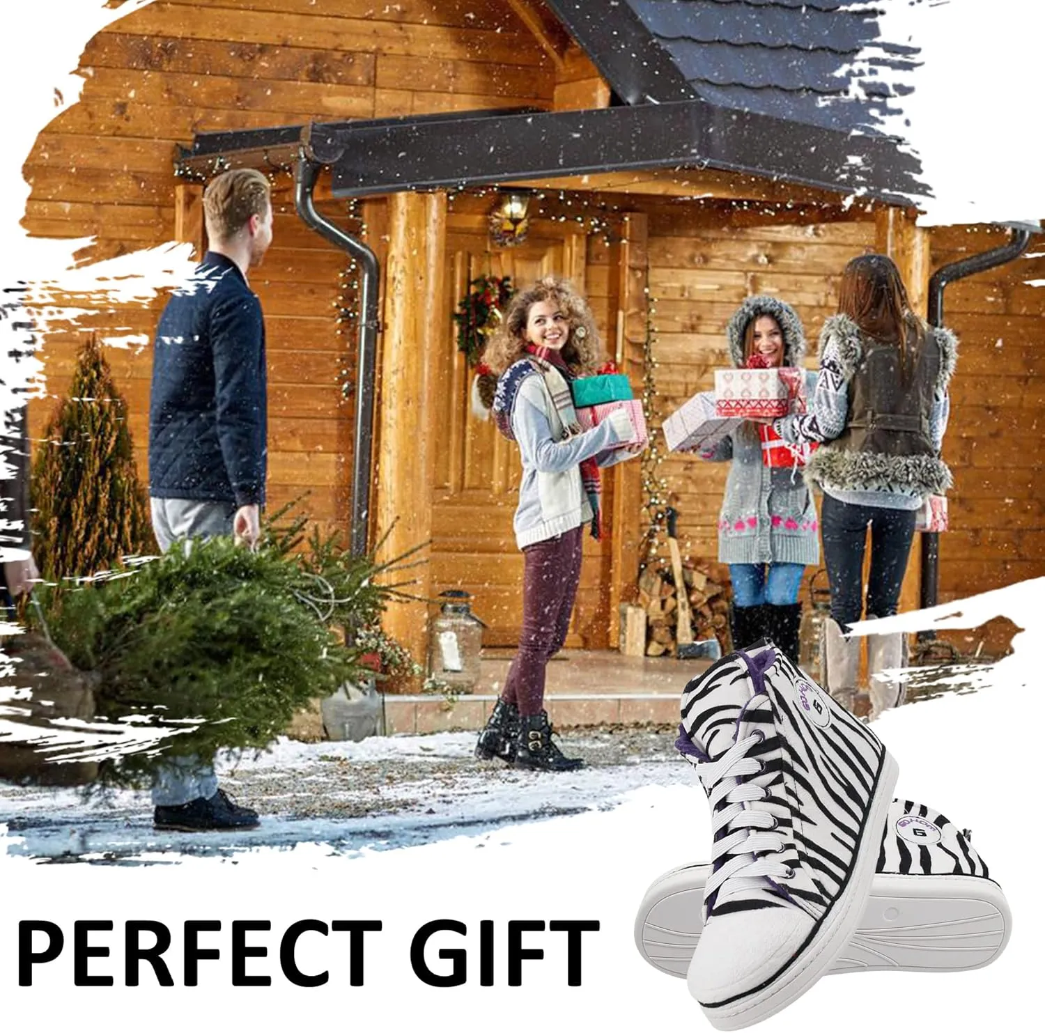 Sneaker Slippers for Women Fashion Indoor House Slipper Boots, Women's Super Soft Warm High Top Plush House Shoes for Women Slippers